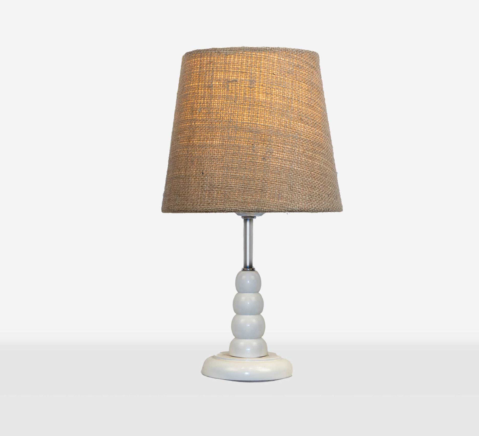 Jute table lamp with white base - Vitrine Furniture - Lighting