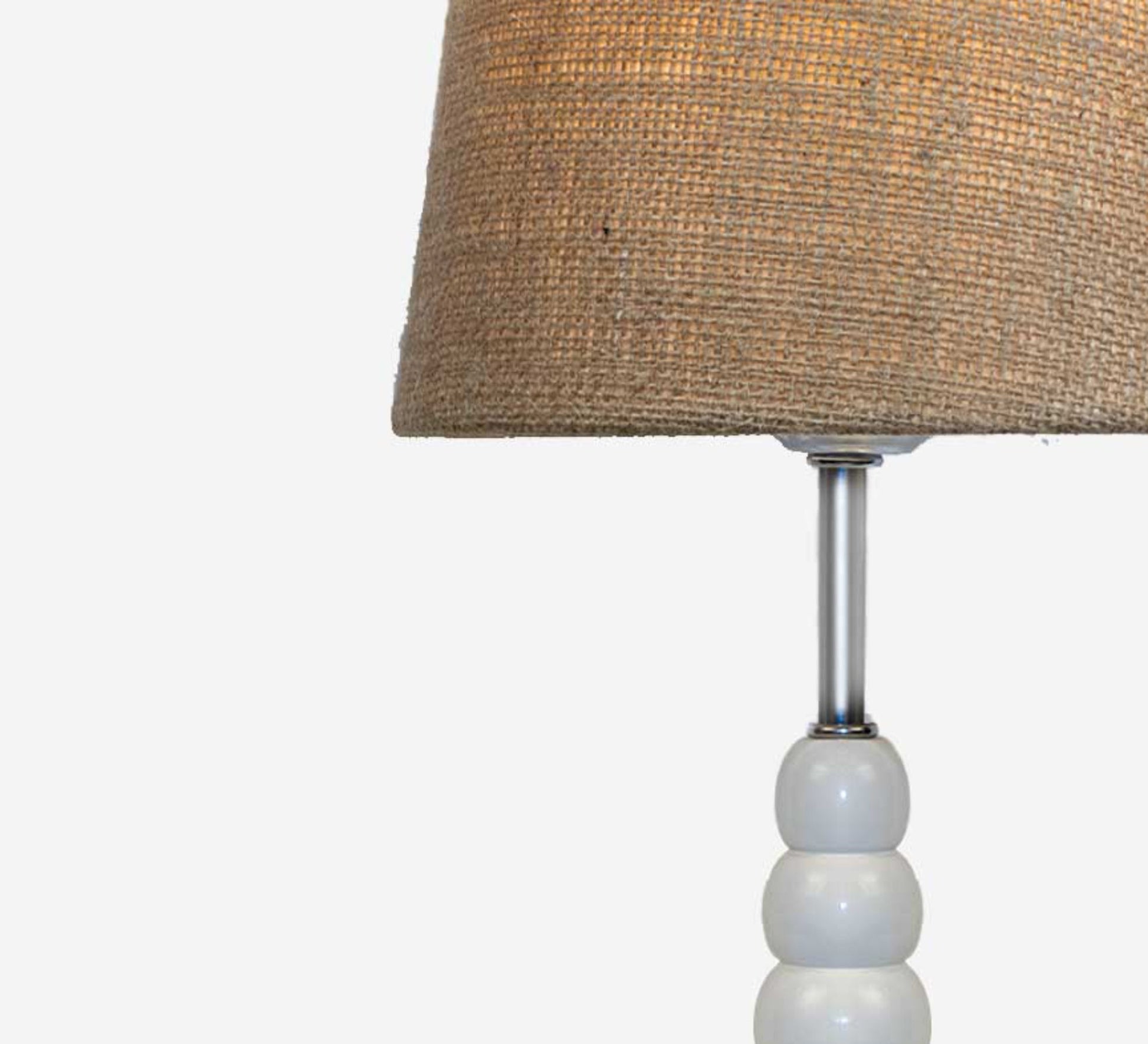 Jute table lamp with white base - Vitrine Furniture - Lighting