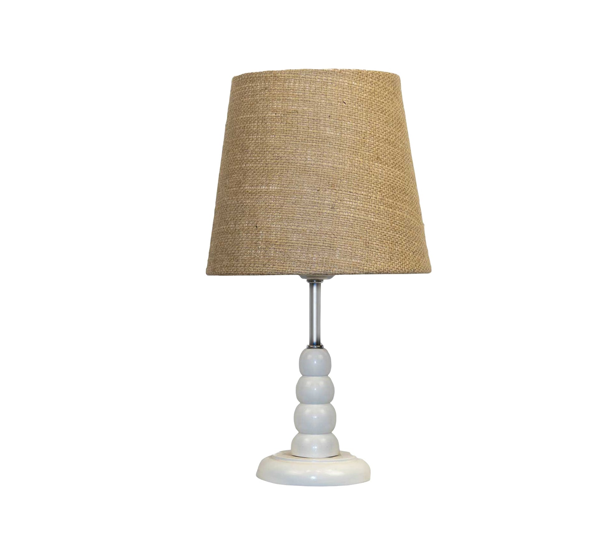 Jute table lamp with white base - Vitrine Furniture - Lighting