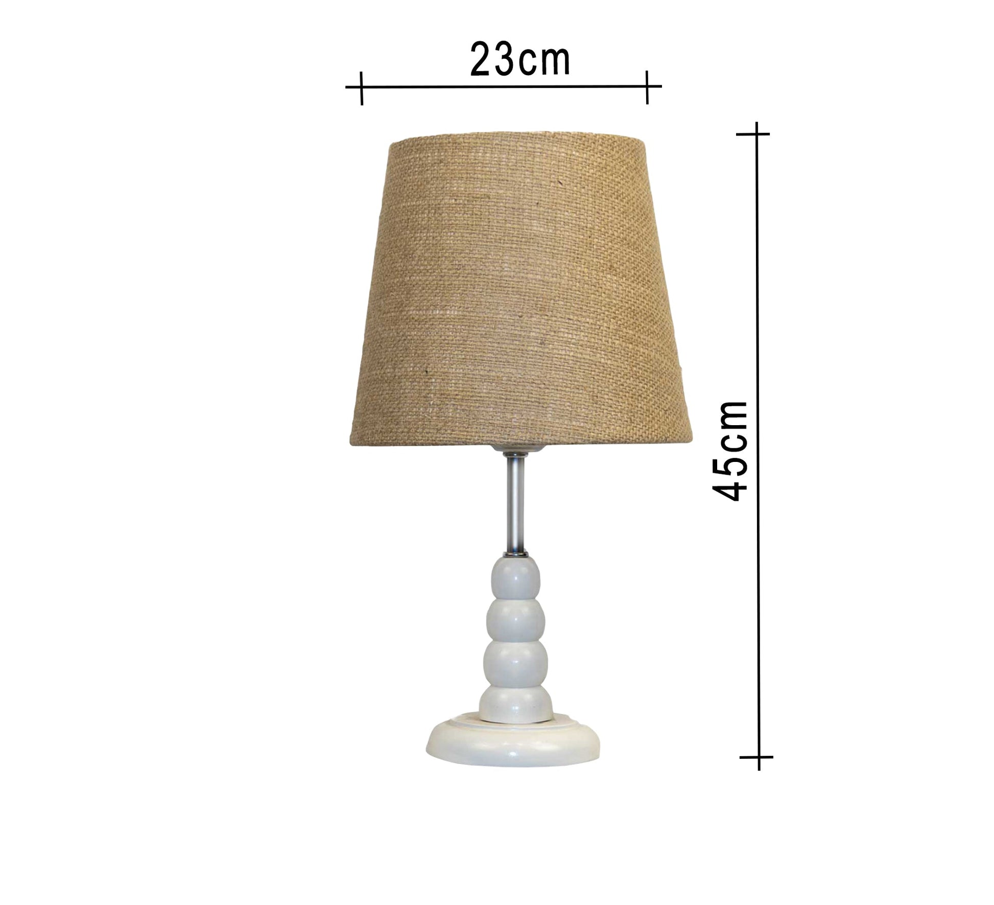 Jute table lamp with white base - Vitrine Furniture - Lighting
