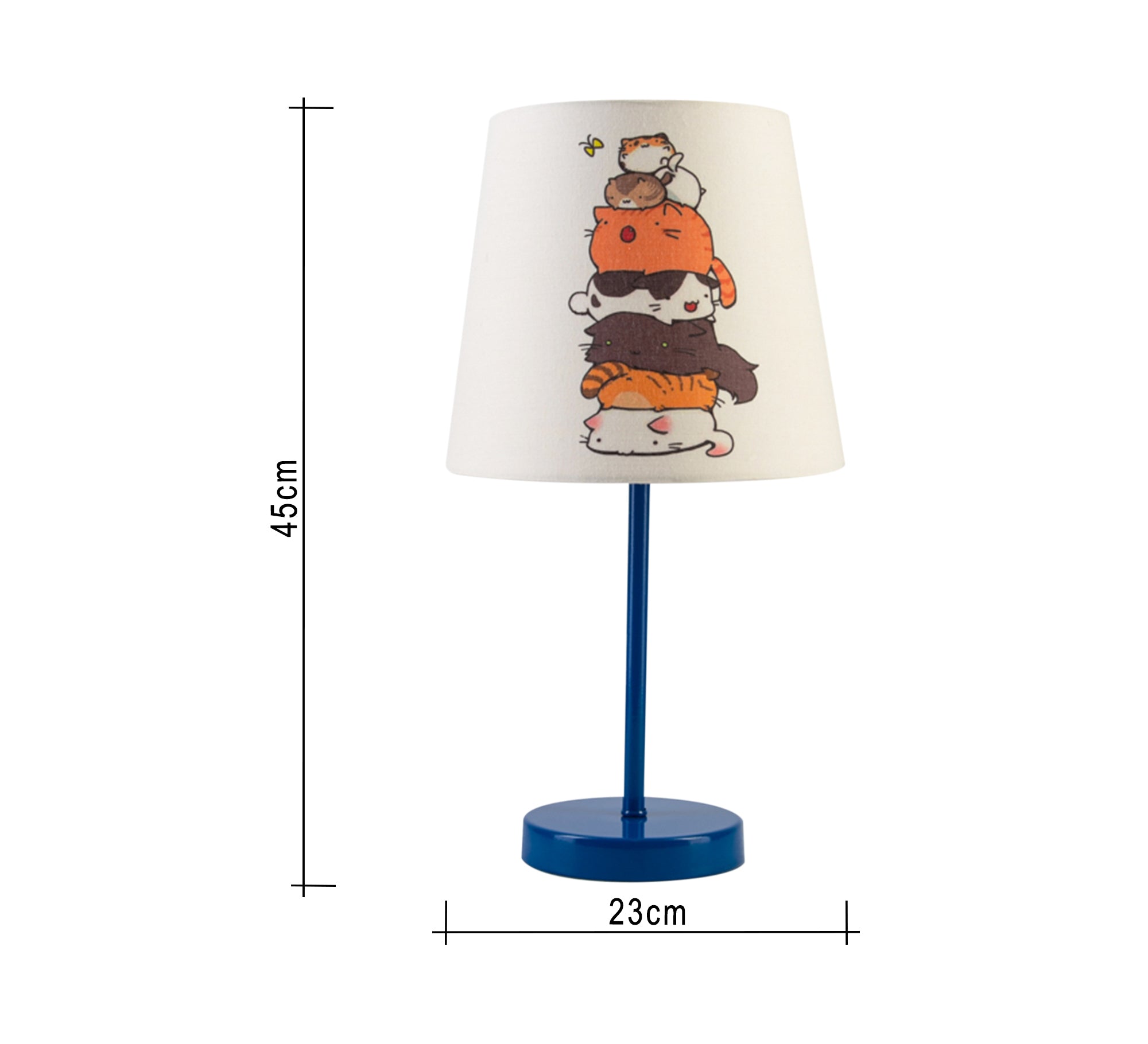 Kids Lamp: Cute Cats, Gentle Light, Beautiful Decor with Blue Base - Vitrine Furniture - Lighting