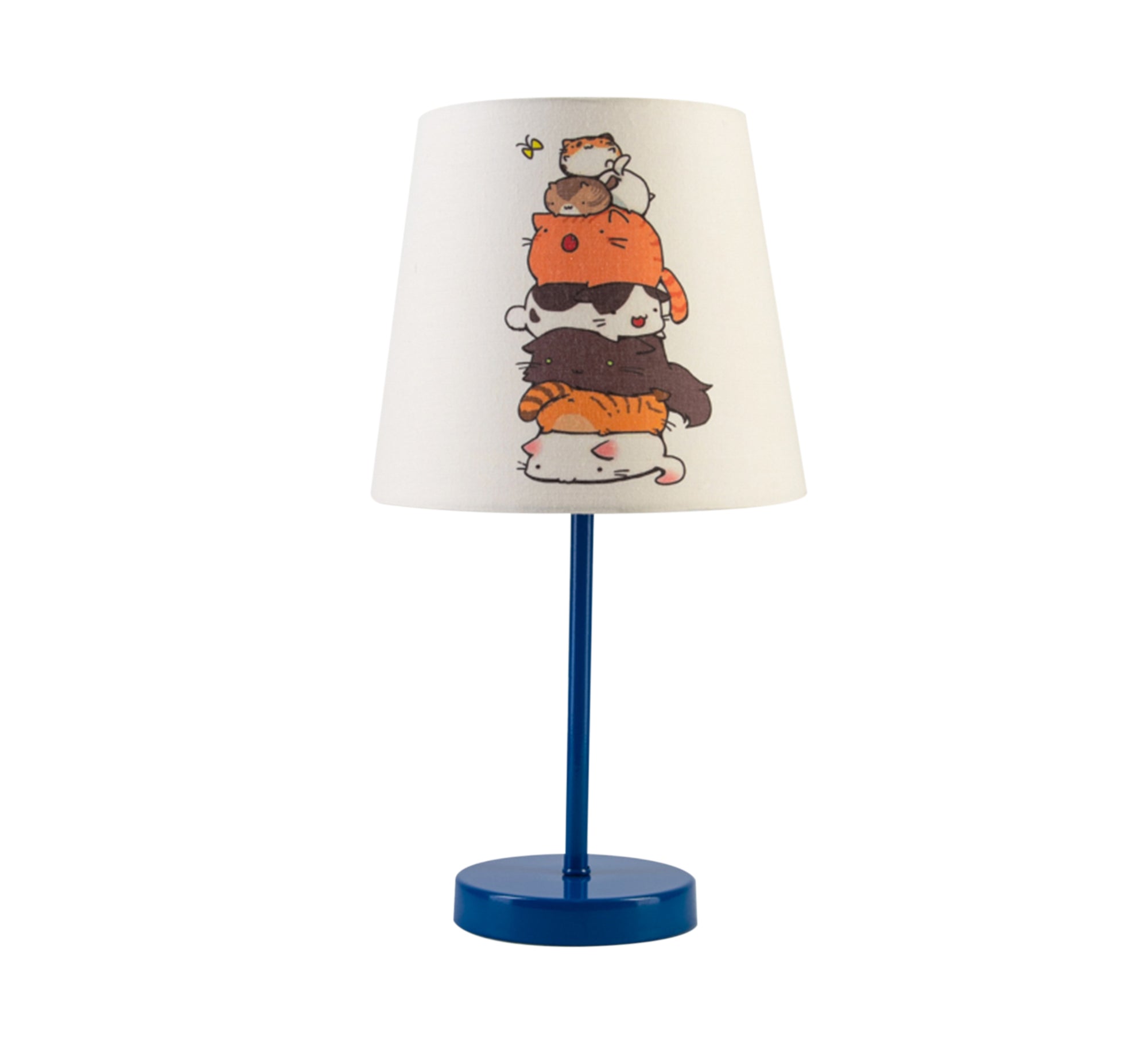 Kids Lamp: Cute Cats, Gentle Light, Beautiful Decor with Blue Base - Vitrine Furniture - Lighting