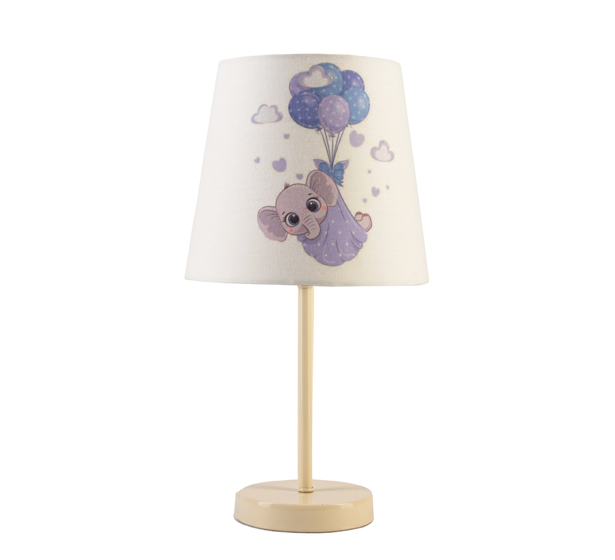 Kids Lamp: Cute Elephant Flying Balloons with Beige Base - Vitrine Furniture - Lighting