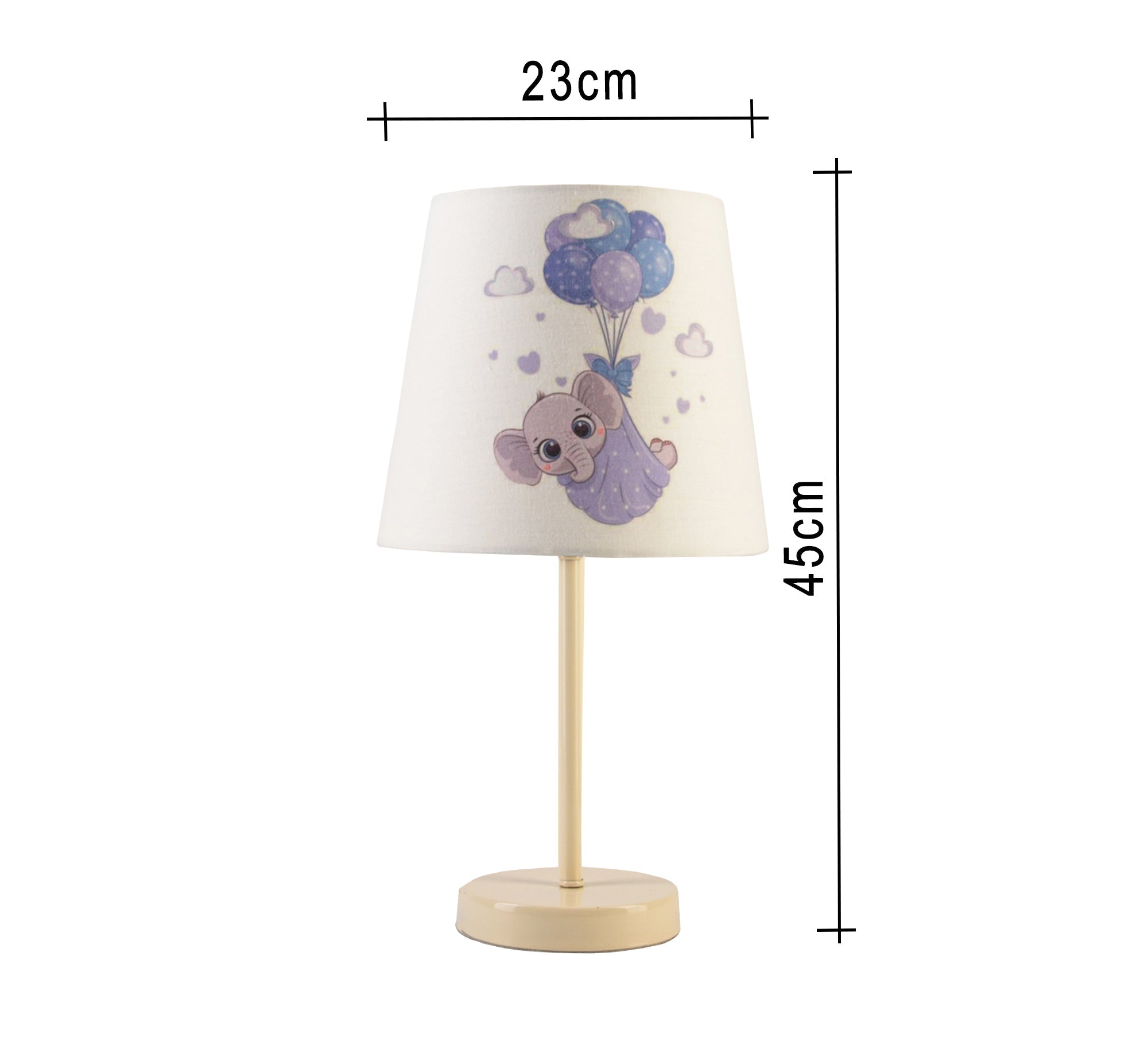 Kids Lamp: Cute Elephant Flying Balloons with Beige Base - Vitrine Furniture - Lighting