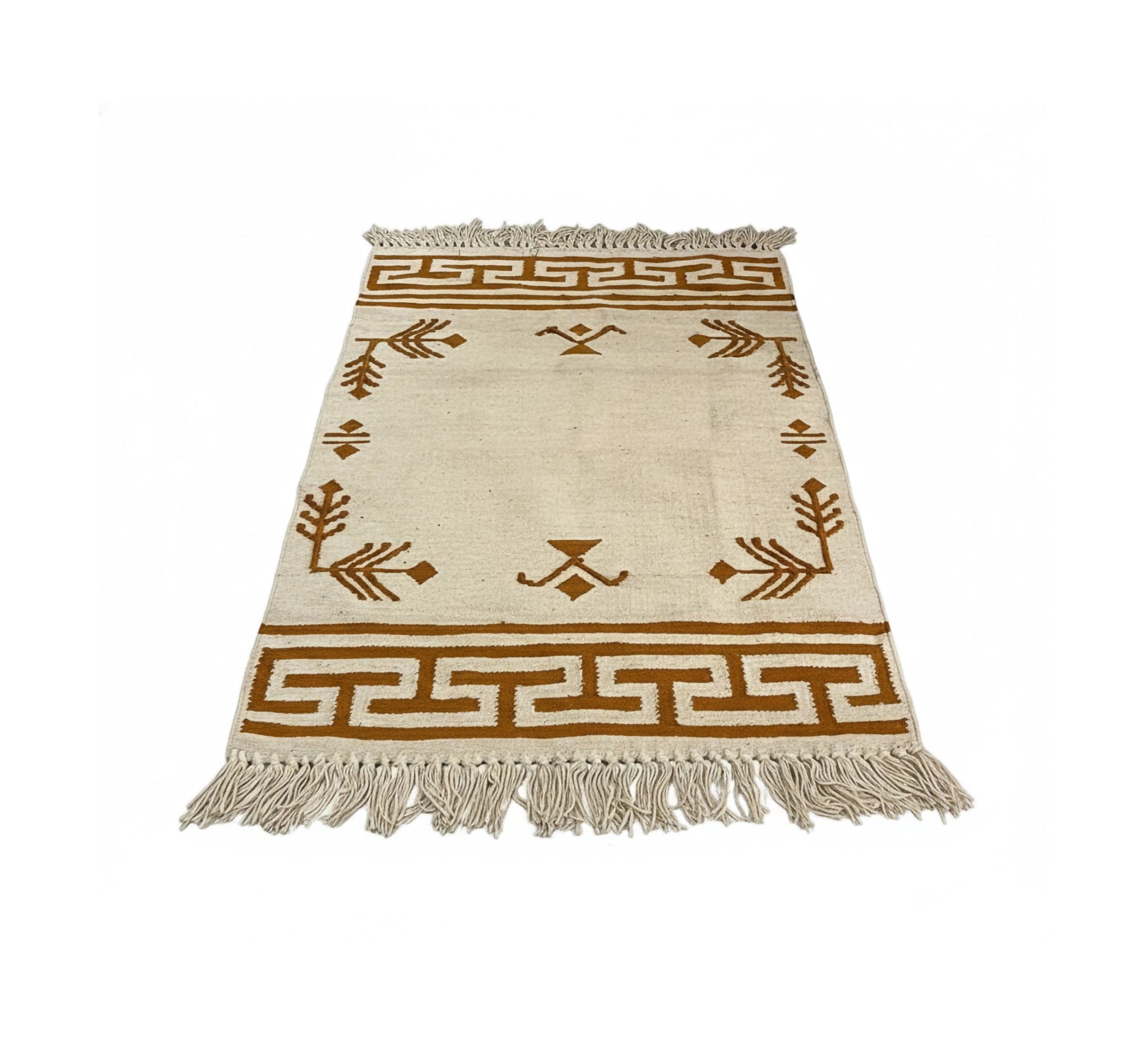 Kilim rug woven with warm geometric patterns - Vitrine Furniture - Accessories