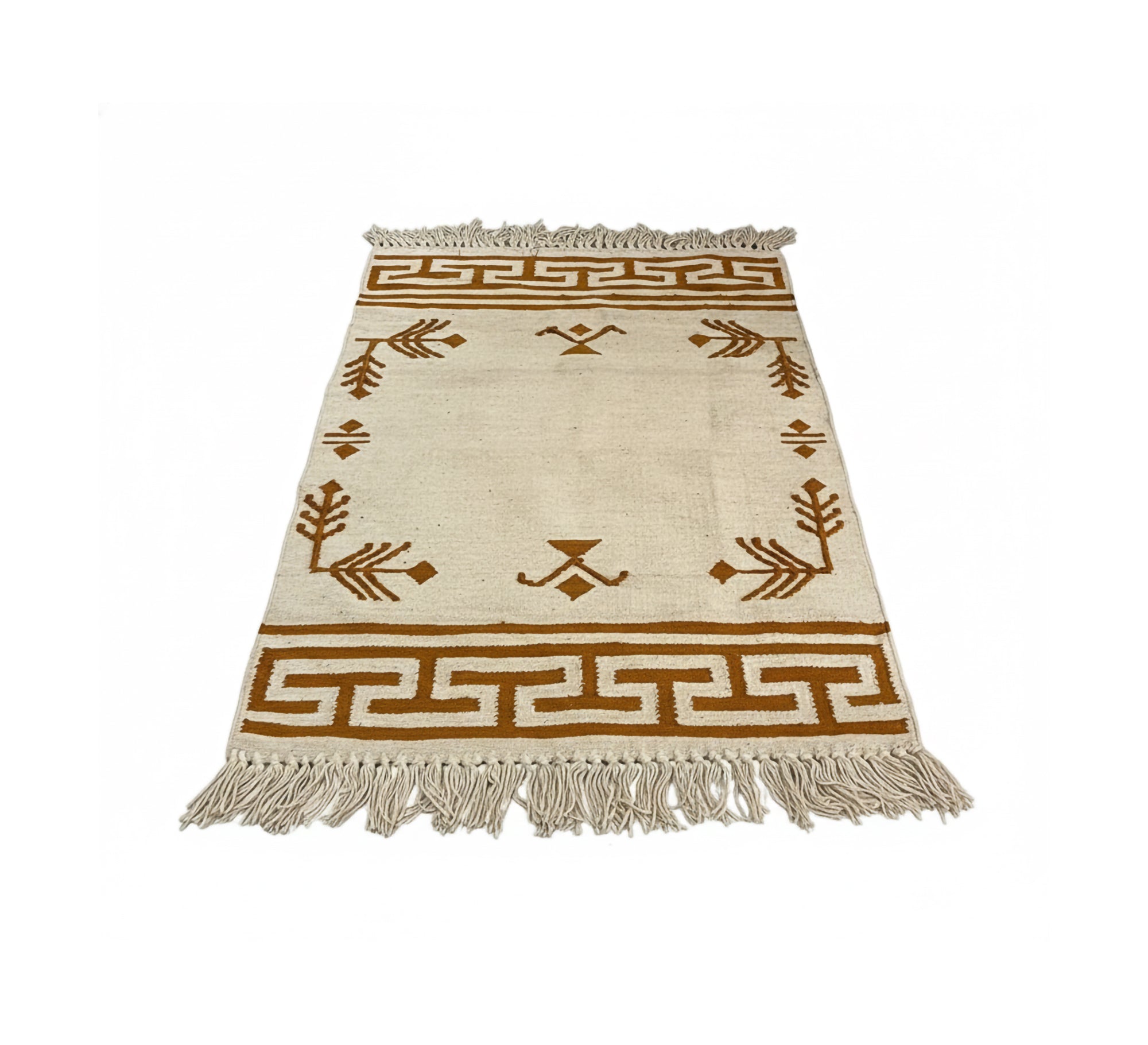 Kilim rug woven with warm geometric patterns - Vitrine Furniture - Accessories