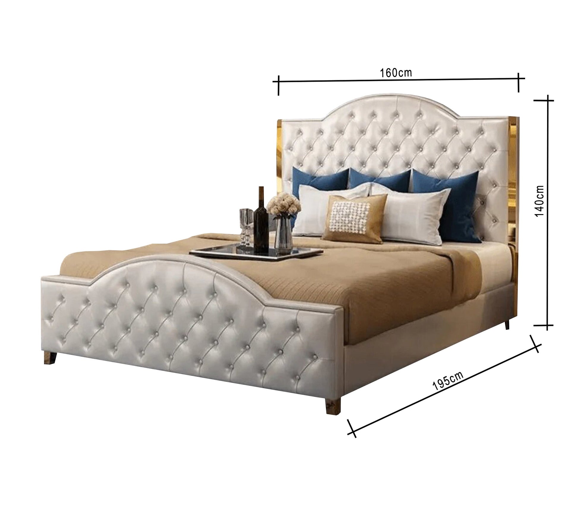 King bed in beige - Vitrine Furniture - Furniture