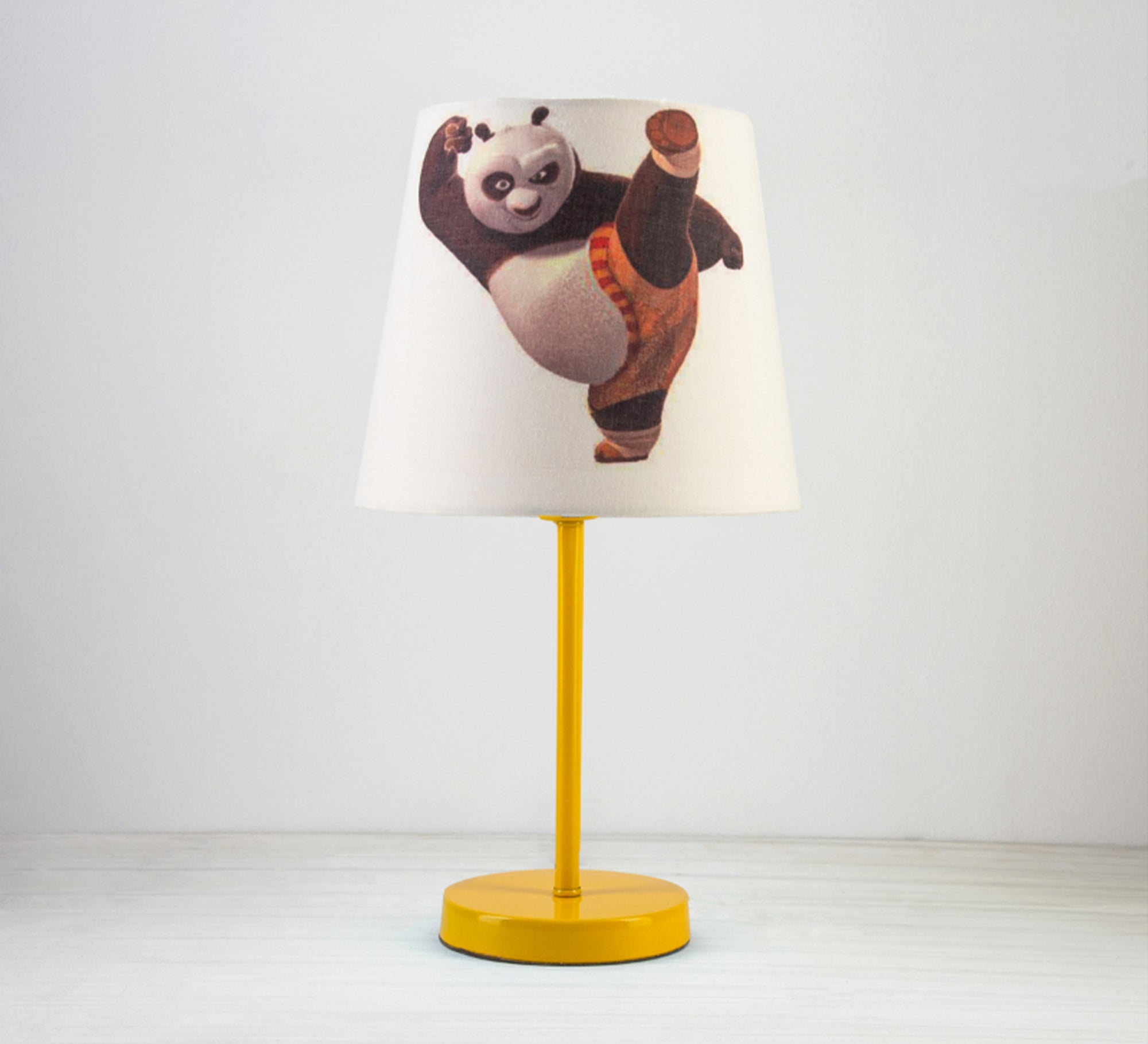 Kung Fu Panda Light Up and Cheerful Kids Lamp with Gold Base - Vitrine Furniture - Lighting