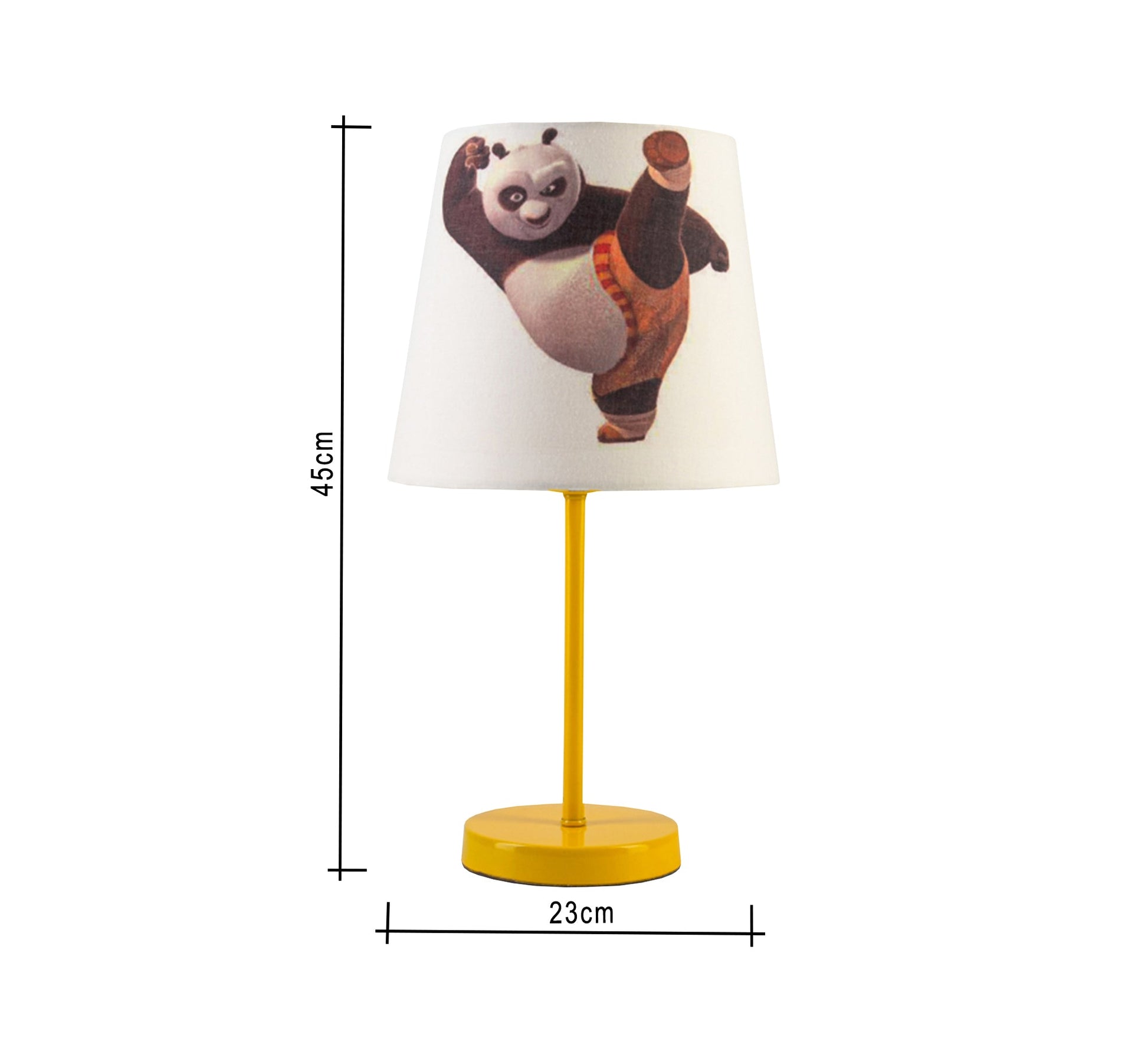 Kung Fu Panda Light Up and Cheerful Kids Lamp with Gold Base - Vitrine Furniture - Lighting