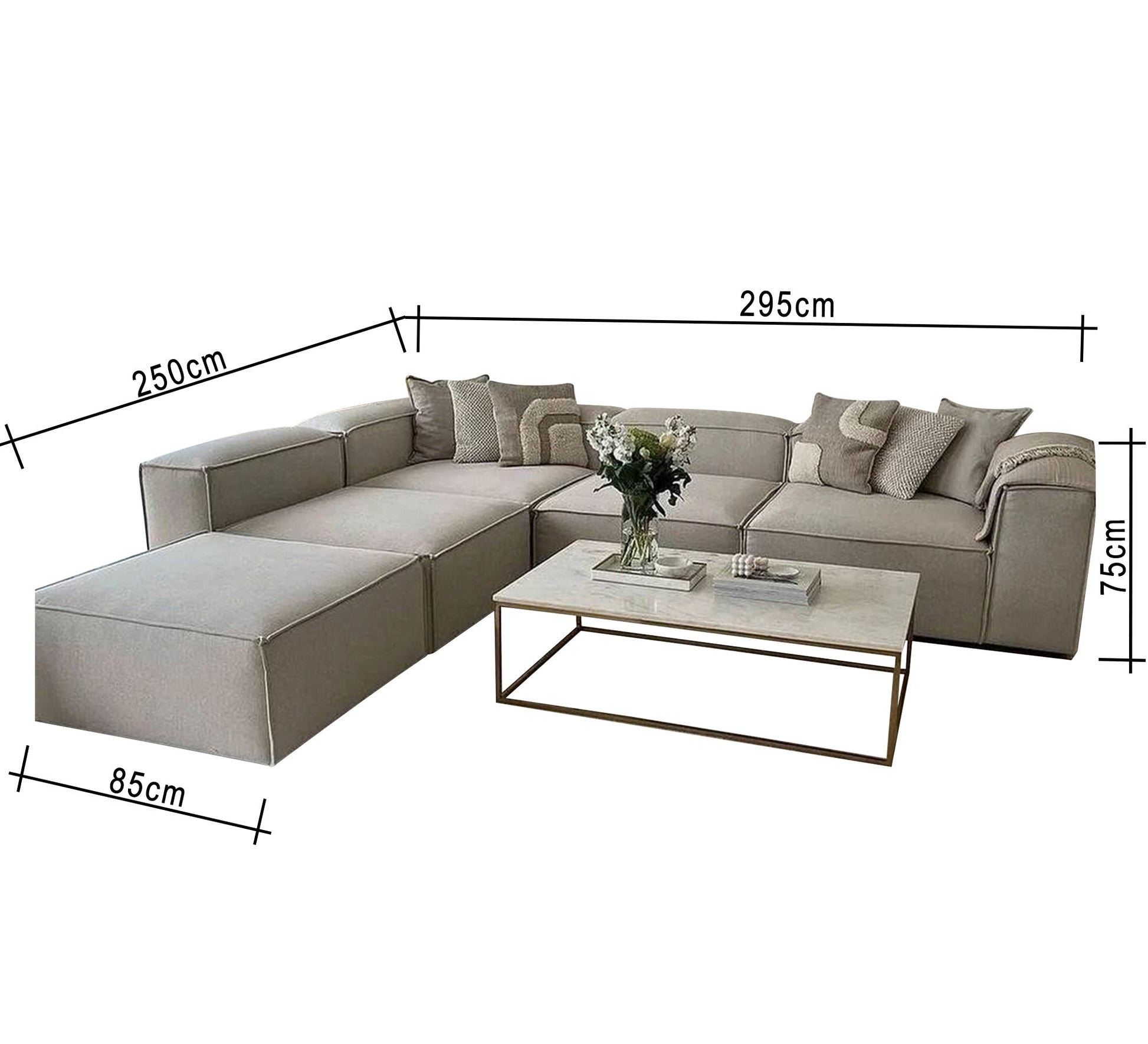 L Beige Sofa: Cozy, Elegant, Space - Saving Gem - Vitrine Furniture - Furniture