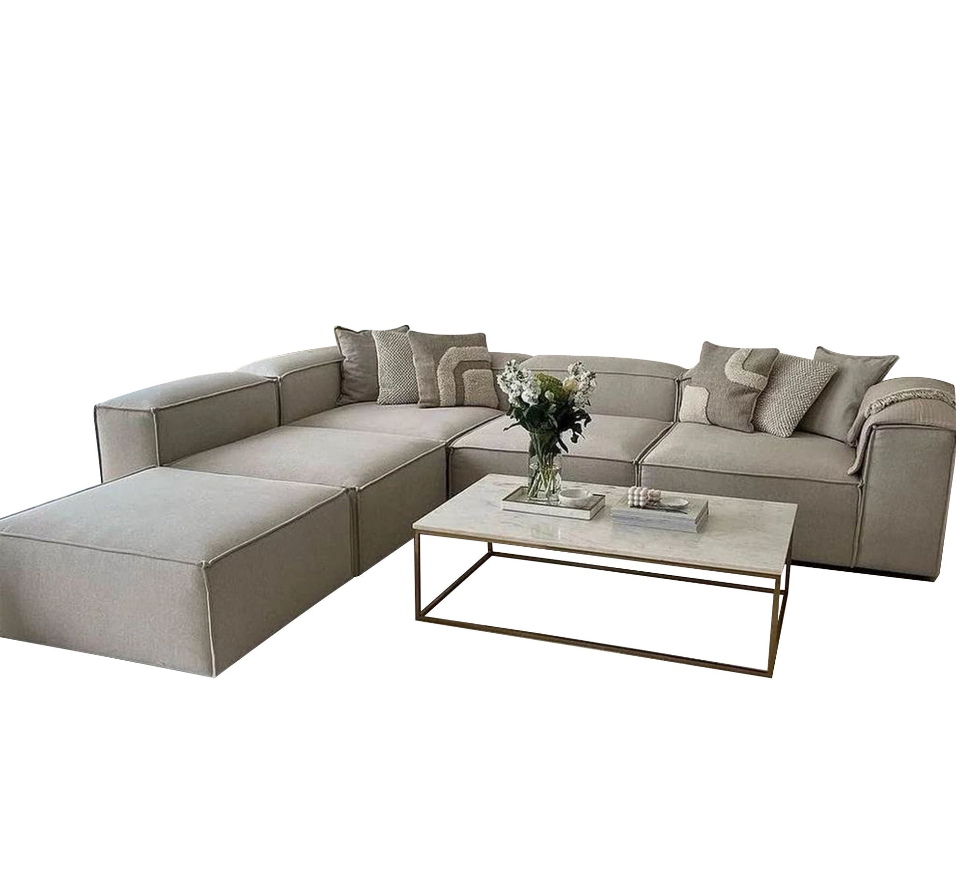 L Beige Sofa: Cozy, Elegant, Space - Saving Gem - Vitrine Furniture - Furniture
