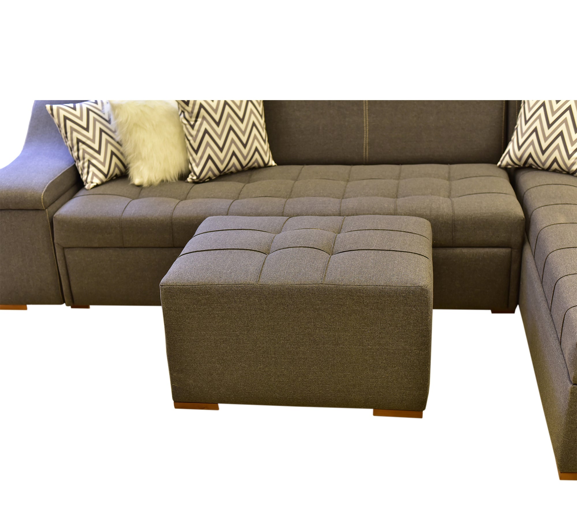 L corner living room with movable headrest - Vitrine Furniture - L - shape sofa set