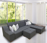L corner living room with movable headrest - Vitrine Furniture - L - shape sofa set