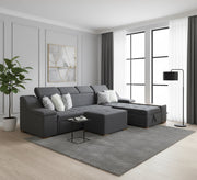 L corner living room with movable headrest - Vitrine Furniture - L - shape sofa set