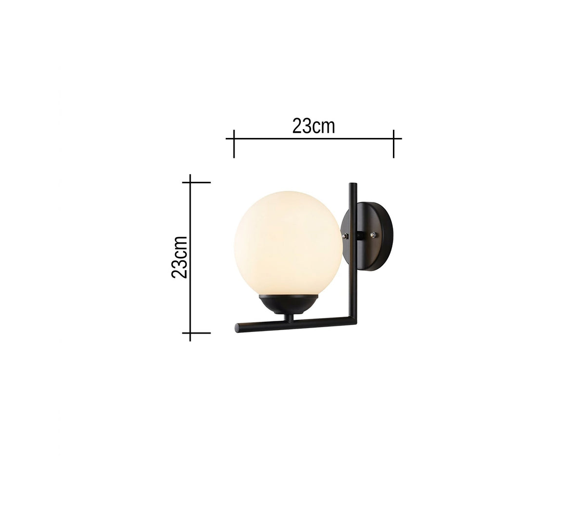 L-Frame Wall Sconce with Opal Globe - Vitrine Furniture - Wall Sconce