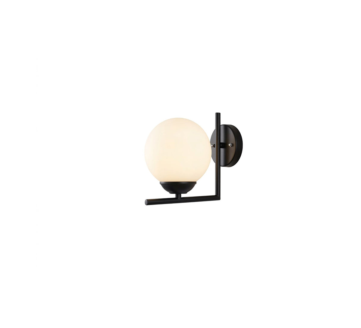 L-Frame Wall Sconce with Opal Globe - Vitrine Furniture - Wall Sconce