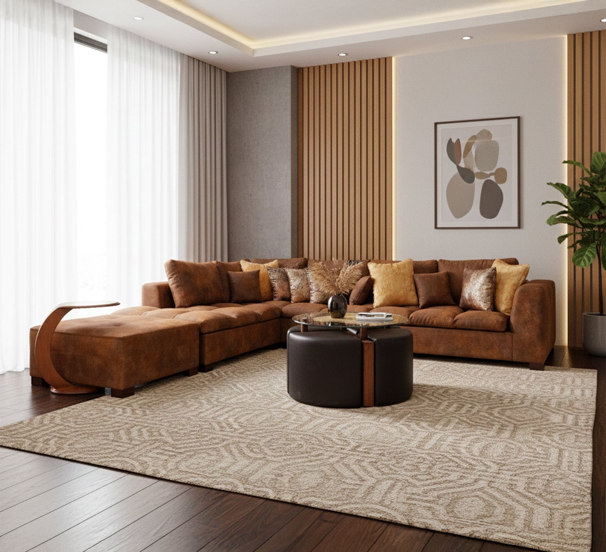 L - Shape Corner Sofa Set - Stylish & Versatile - Vitrine Furniture - Living room Sofas