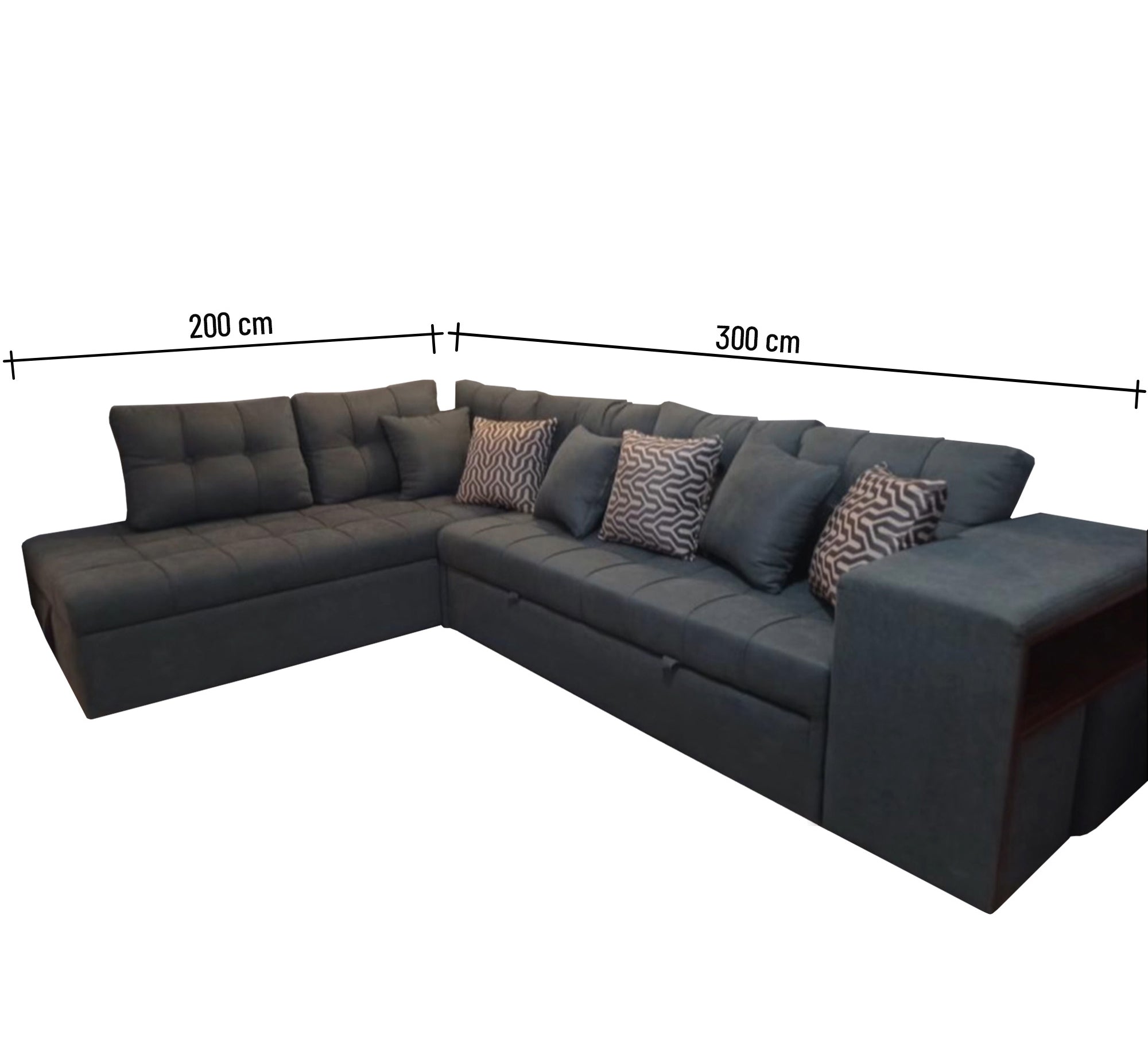 L - shaped bed and a chaise longue - Vitrine Furniture - L - shape sofa set