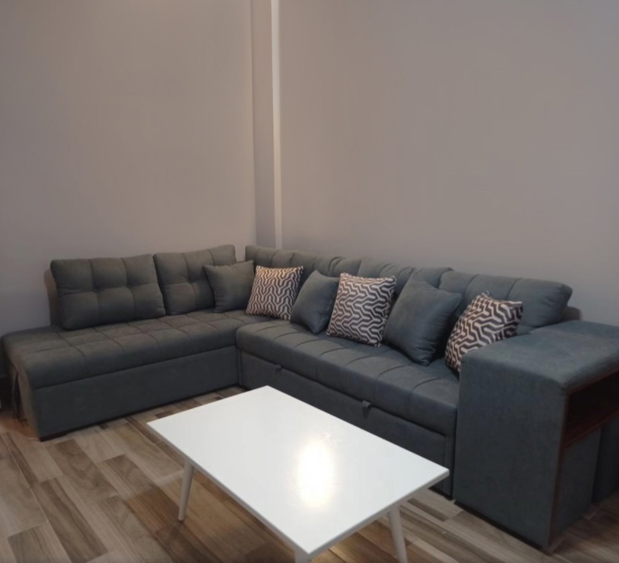 L - shaped bed and a chaise longue - Vitrine Furniture - L - shape sofa set