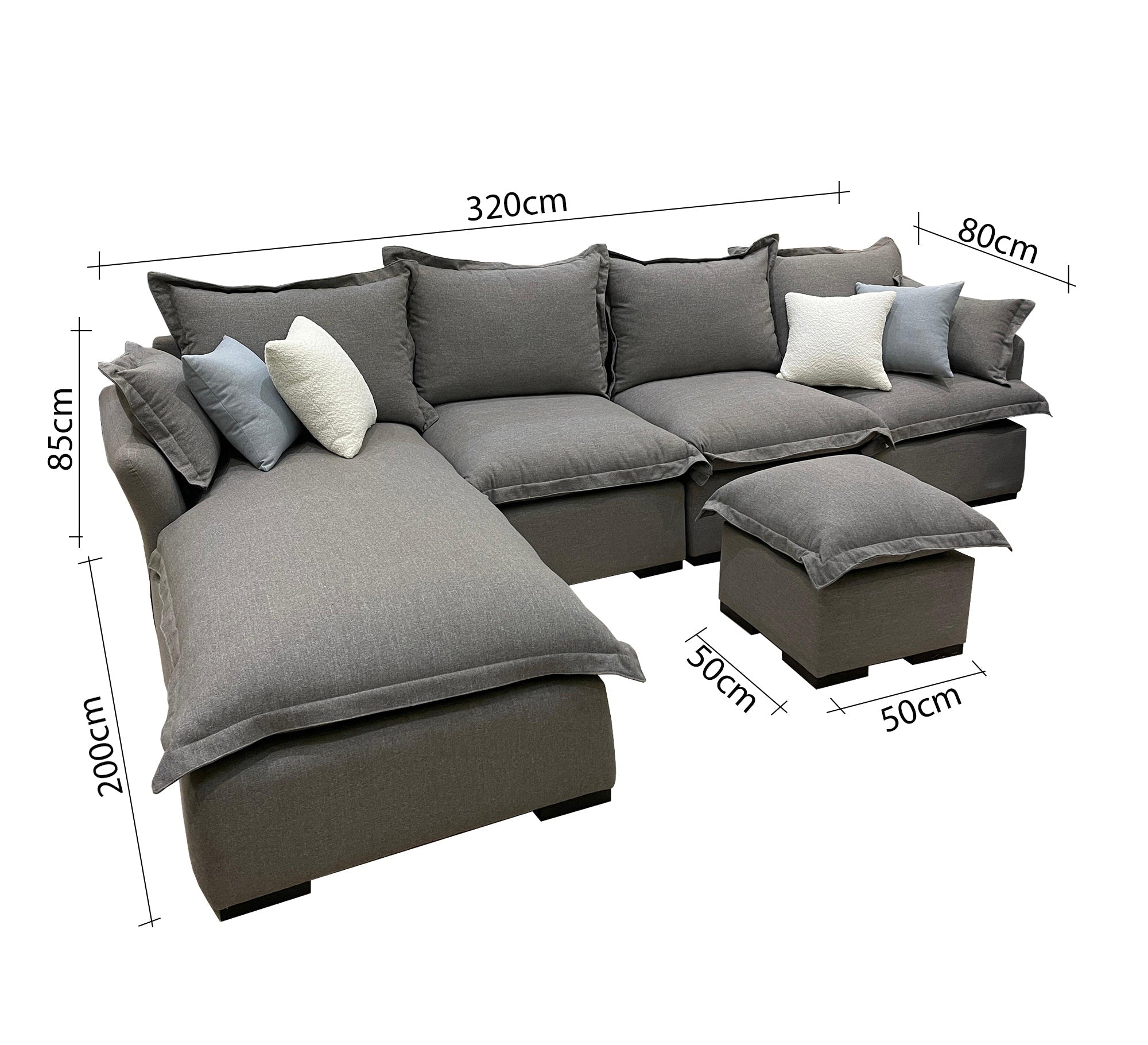 L - shaped chaise longue corner in a distinctive grey color - Vitrine Furniture - Furniture