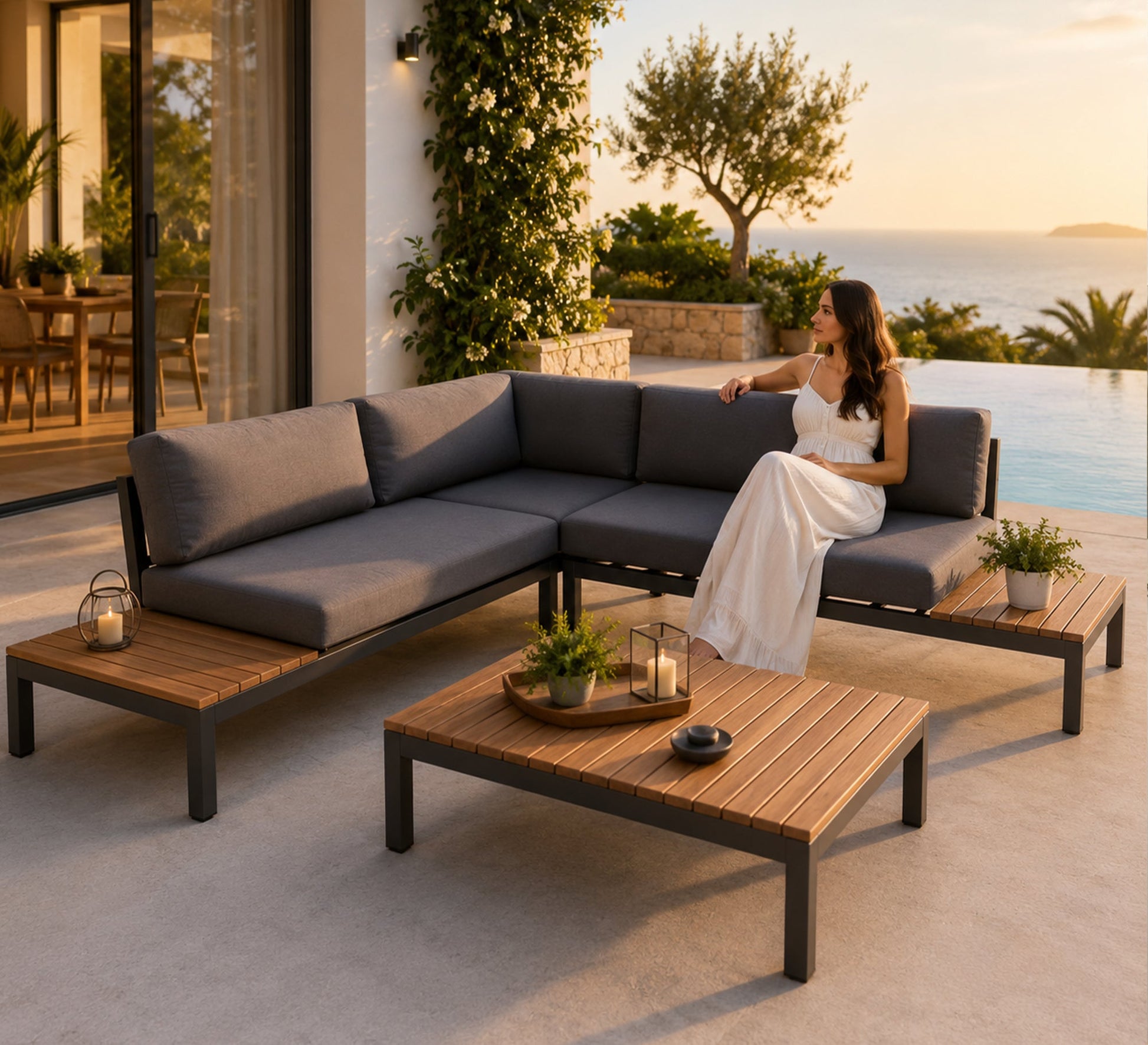 L-Shaped Corner Bracket, Durable Steel Reinforcement - Vitrine Furniture - Outdoor Dining Sets