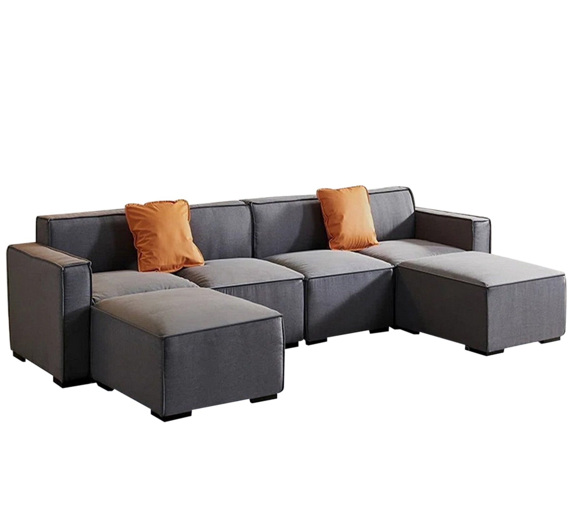 L - shaped corner in gray - Vitrine Furniture - Sofa Bed