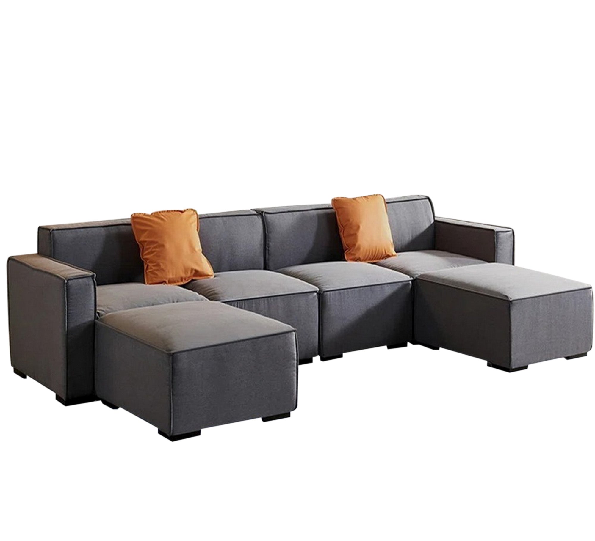 L - shaped corner in gray - Vitrine Furniture - Sofa Bed