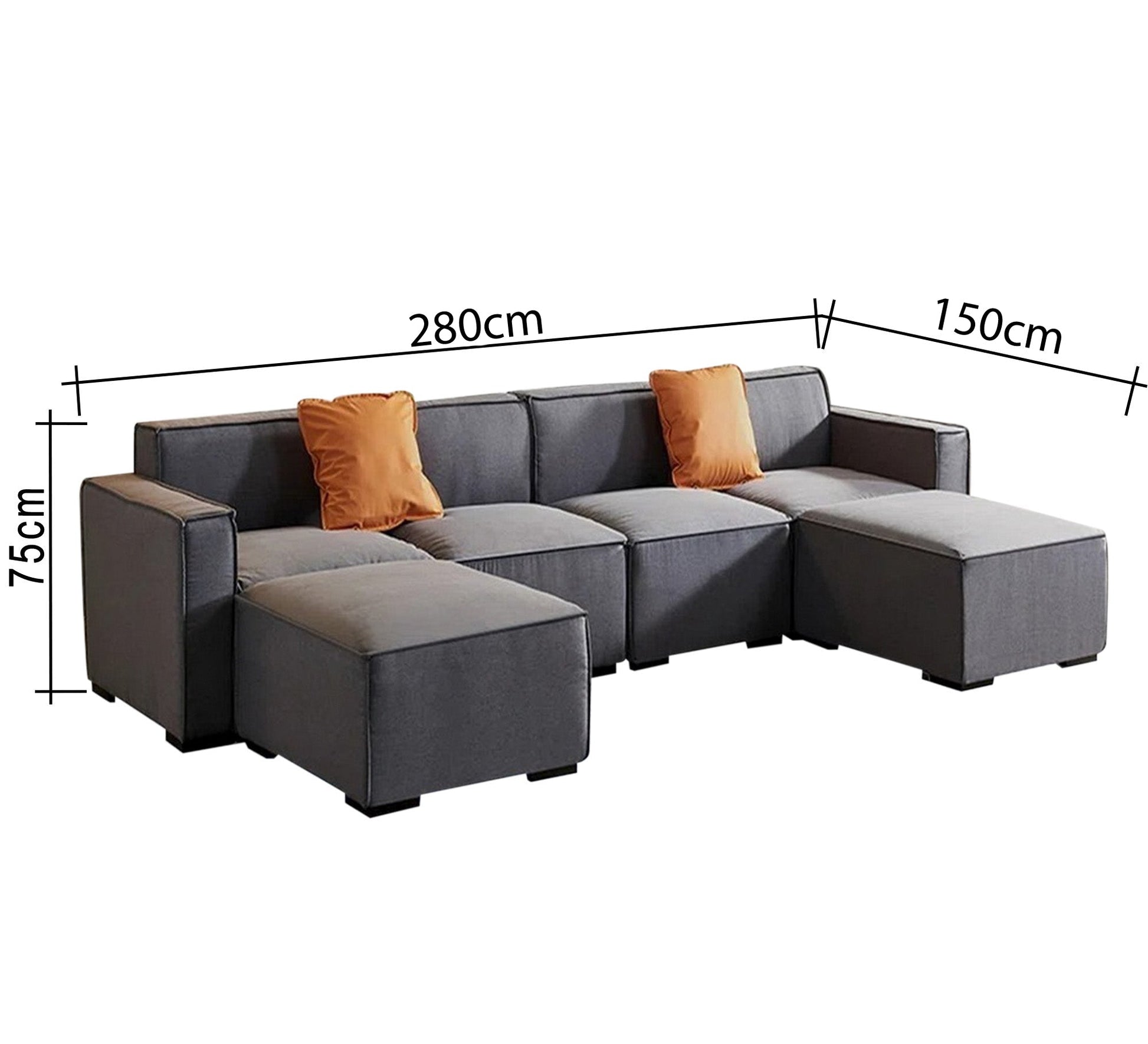 L - shaped corner in gray - Vitrine Furniture - Sofa Bed