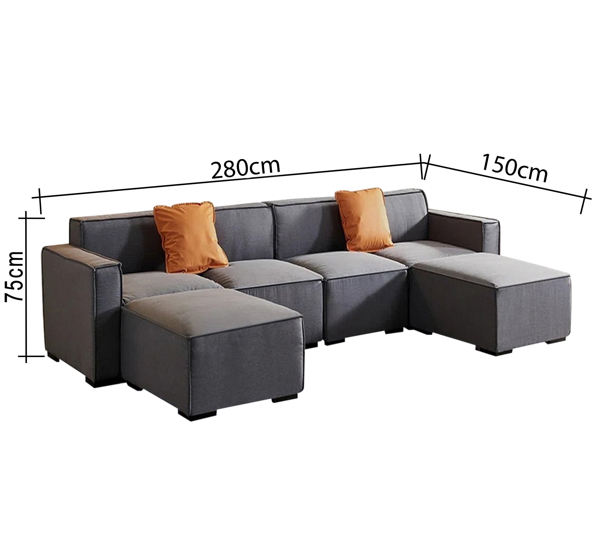 L - shaped corner in gray - Vitrine Furniture - Sofa Bed