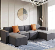 L - shaped corner in gray - Vitrine Furniture - Sofa Bed