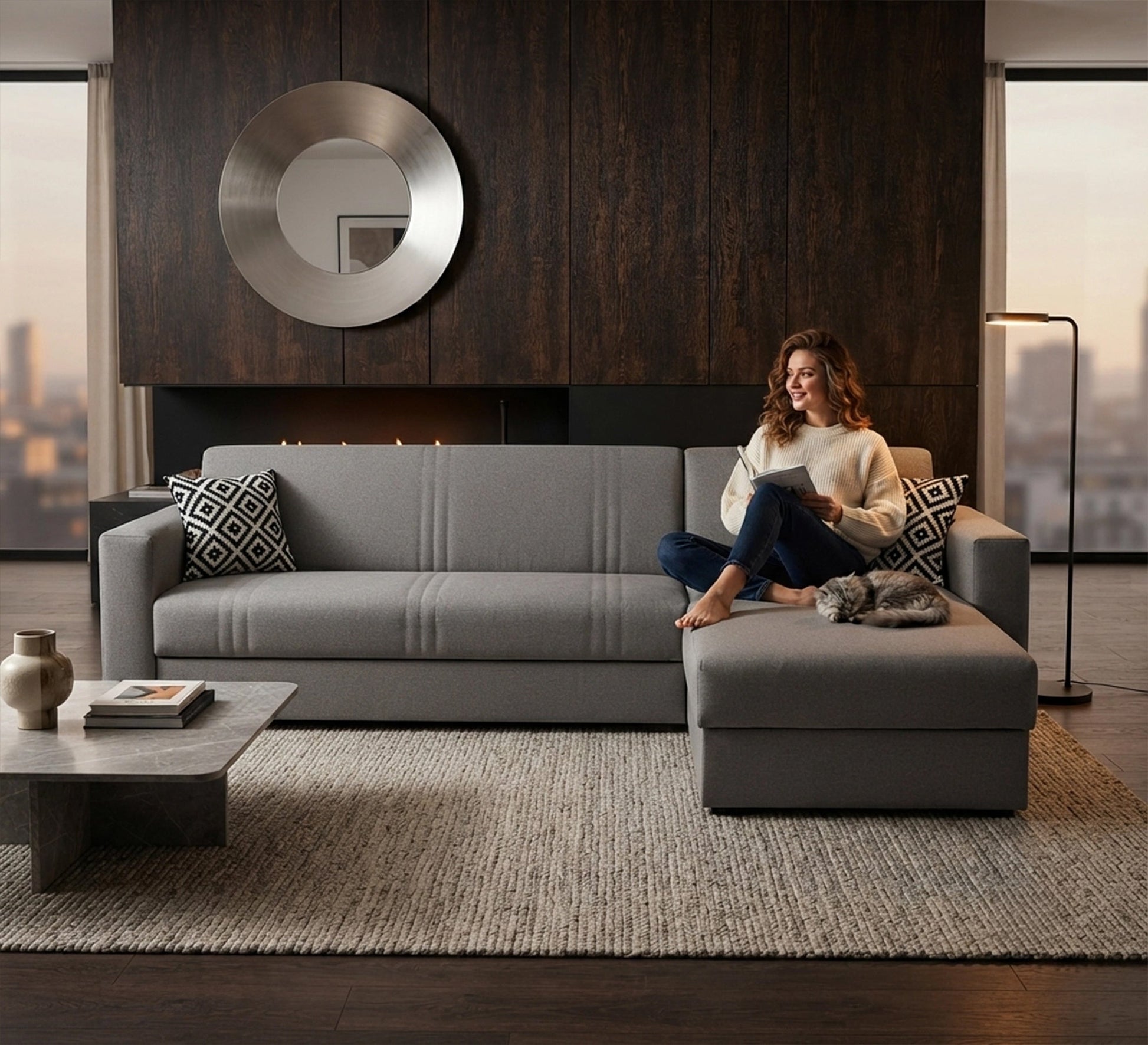 L-Shaped Corner: Versatile Multi-Storage Solution - Vitrine Furniture - L-shape sofa set