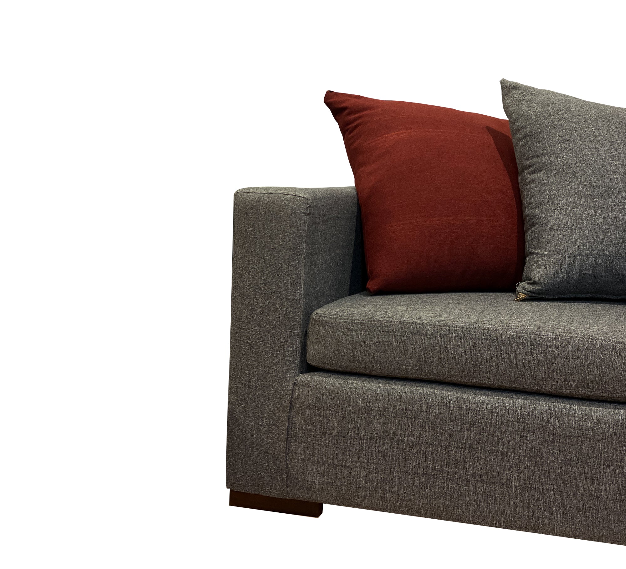 L - Shaped Grey & Burgundy Cozy Corner - Vitrine Furniture - L - shape sofa set