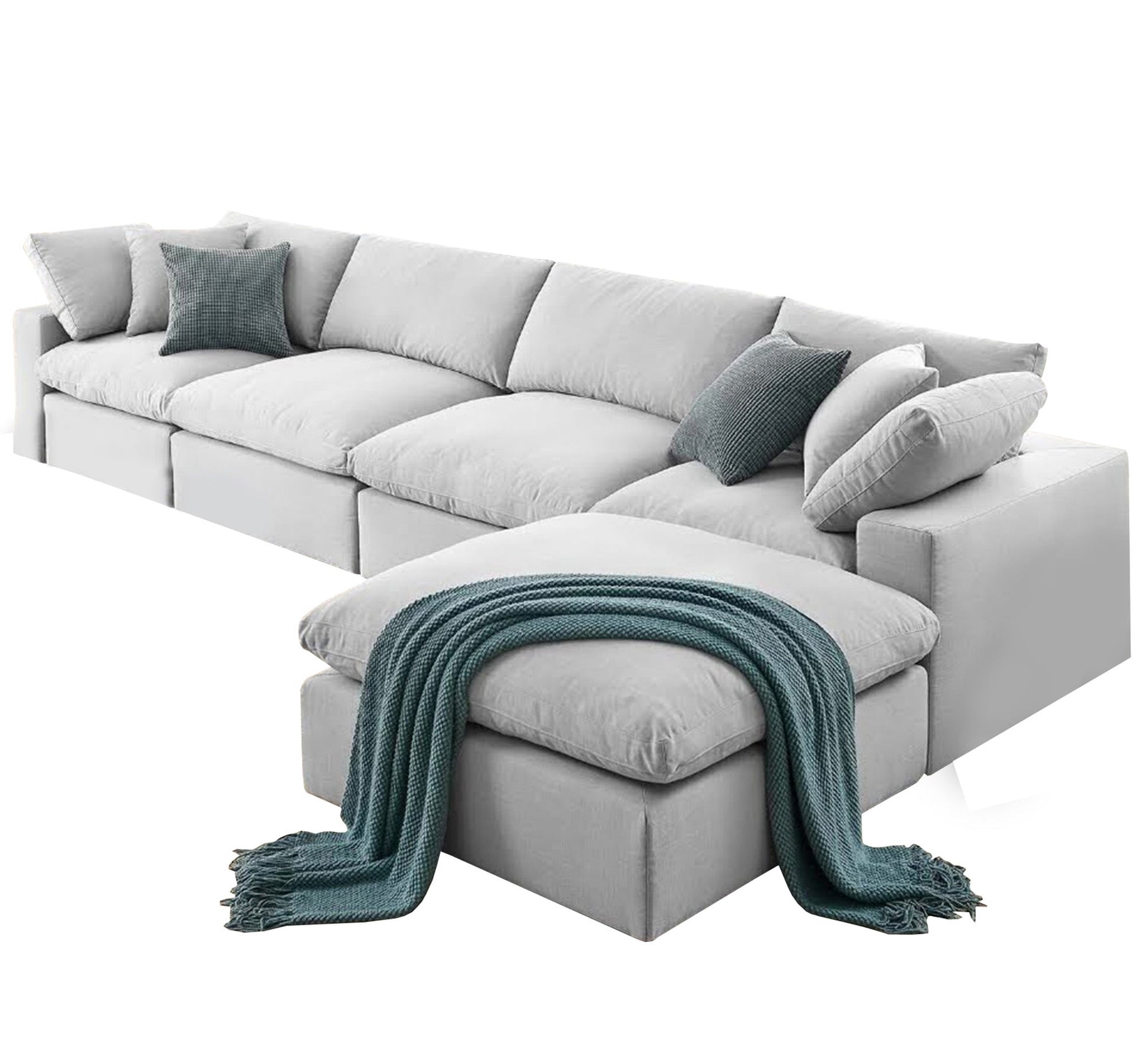 L - shaped living corner, light gray - Vitrine Furniture - L - shape sofa set
