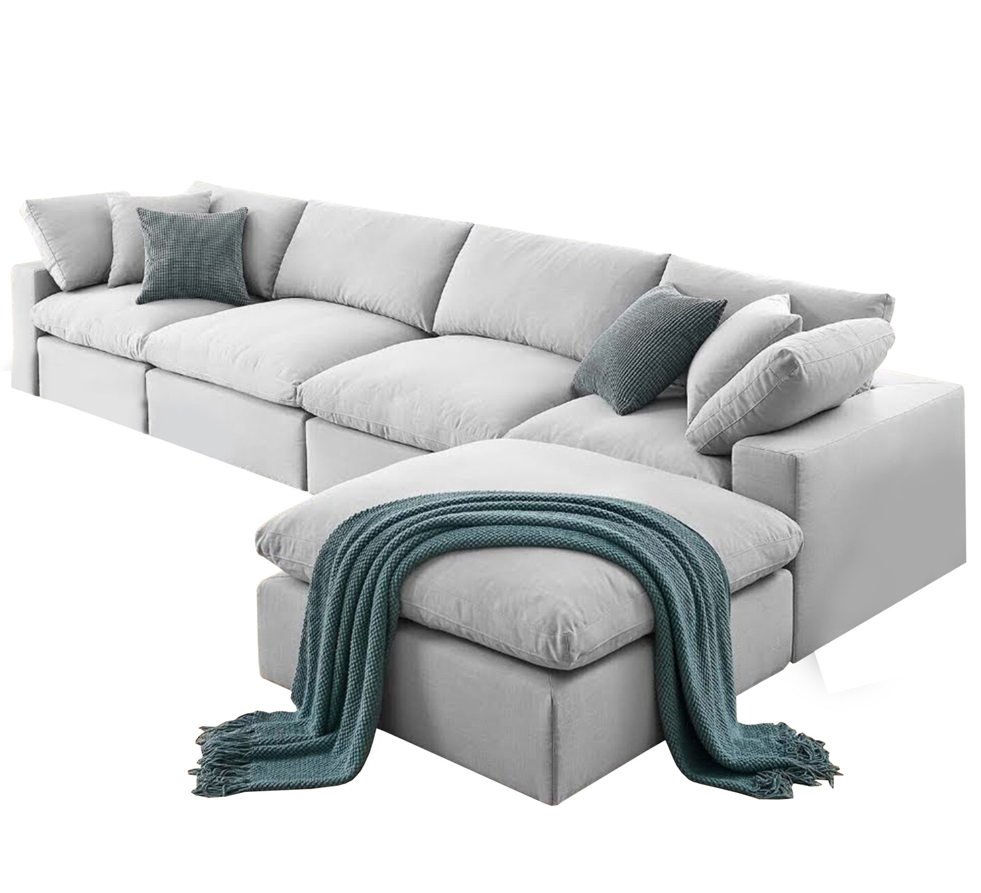 L - shaped living corner, light gray - Vitrine Furniture - L - shape sofa set