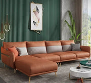 L - shaped living room corner with high, steel legs - Vitrine Furniture - L - shape sofa set