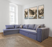 L - Shaped Living Room: Cozy, Chic, Baby Blue Bliss - Vitrine Furniture - L - shape sofa set