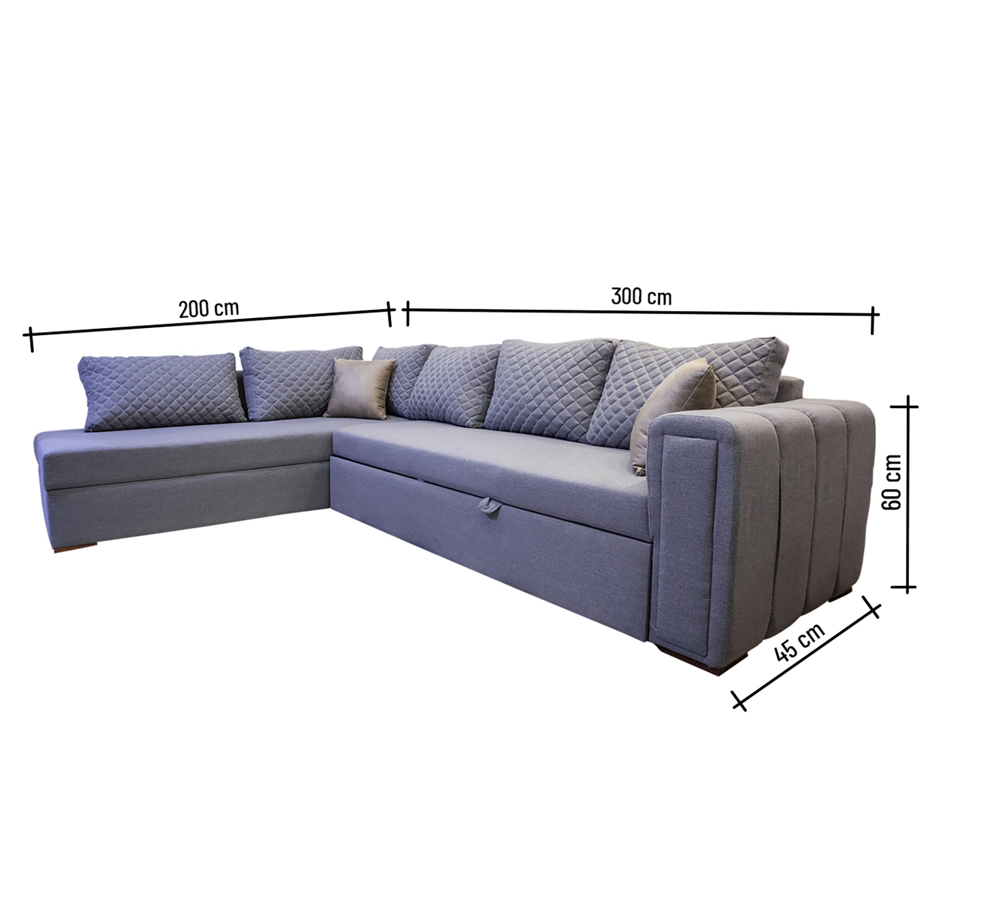 L - Shaped Living Room: Cozy, Chic, Baby Blue Bliss - Vitrine Furniture - L - shape sofa set