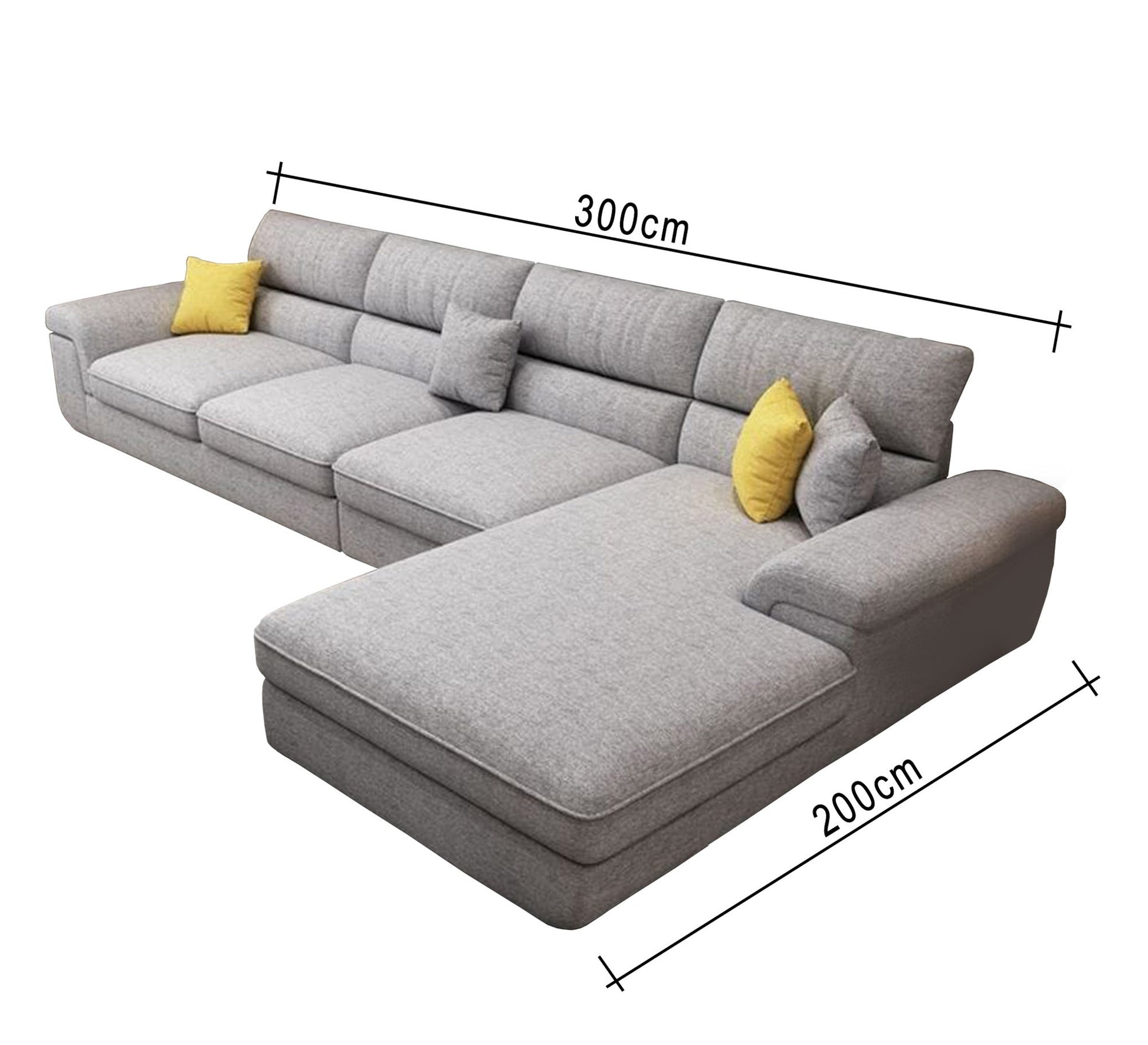L - Shaped Sofa: Sophisticated Light Grey Comfort - Vitrine Furniture - L - shape sofa set