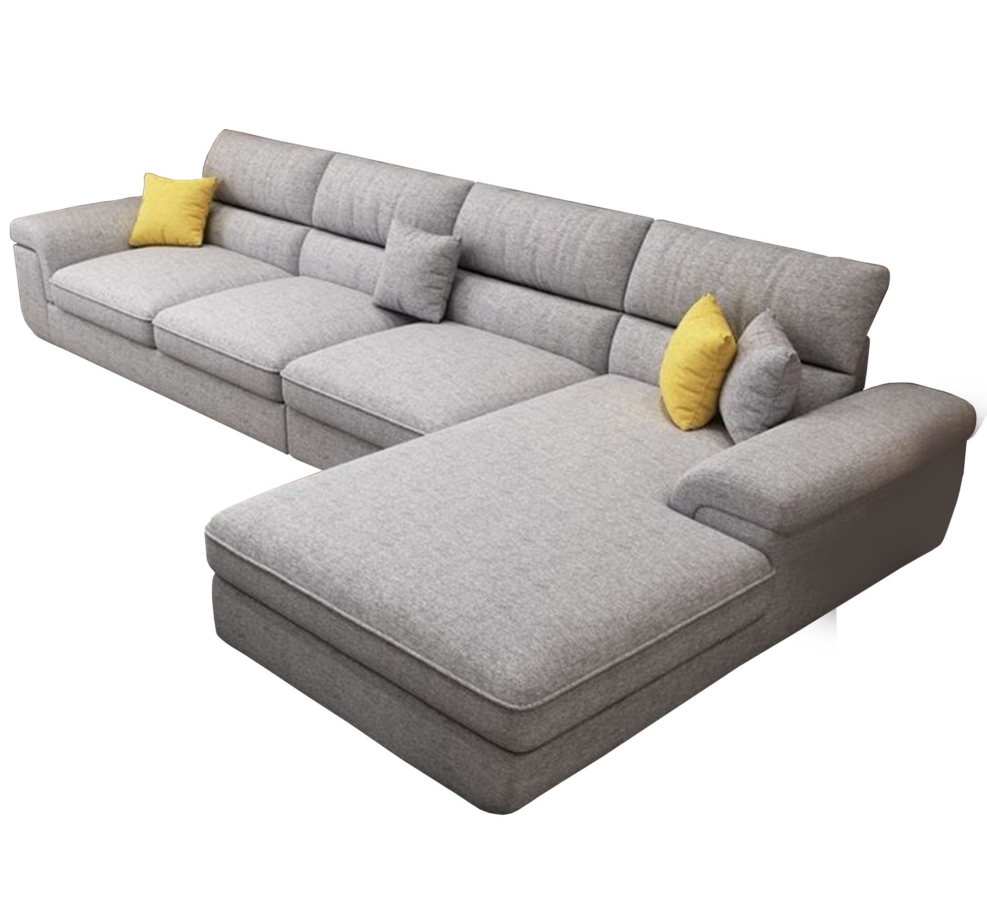 L - Shaped Sofa: Sophisticated Light Grey Comfort - Vitrine Furniture - L - shape sofa set