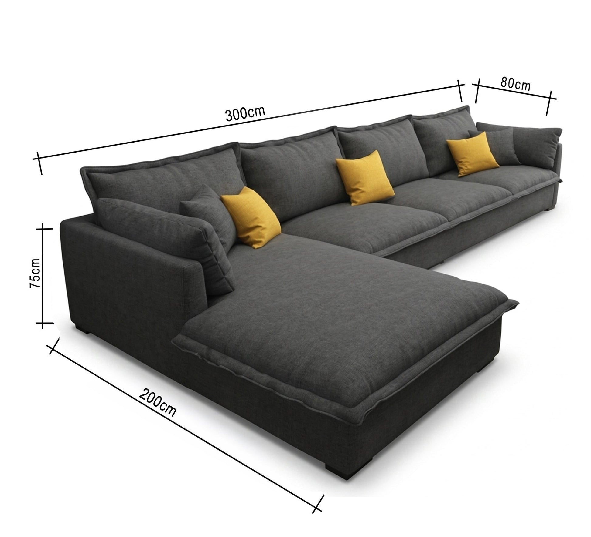 L - Shaped Sofa: Stylish Comfort in Chic Gray - Vitrine Furniture - L - shape sofa set