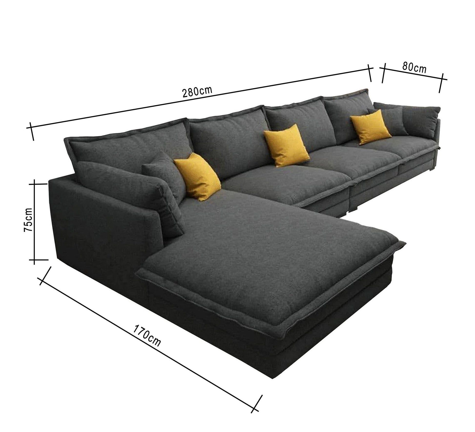 L - Shaped Sofa: Stylish Comfort in Chic Gray - Vitrine Furniture - L - shape sofa set