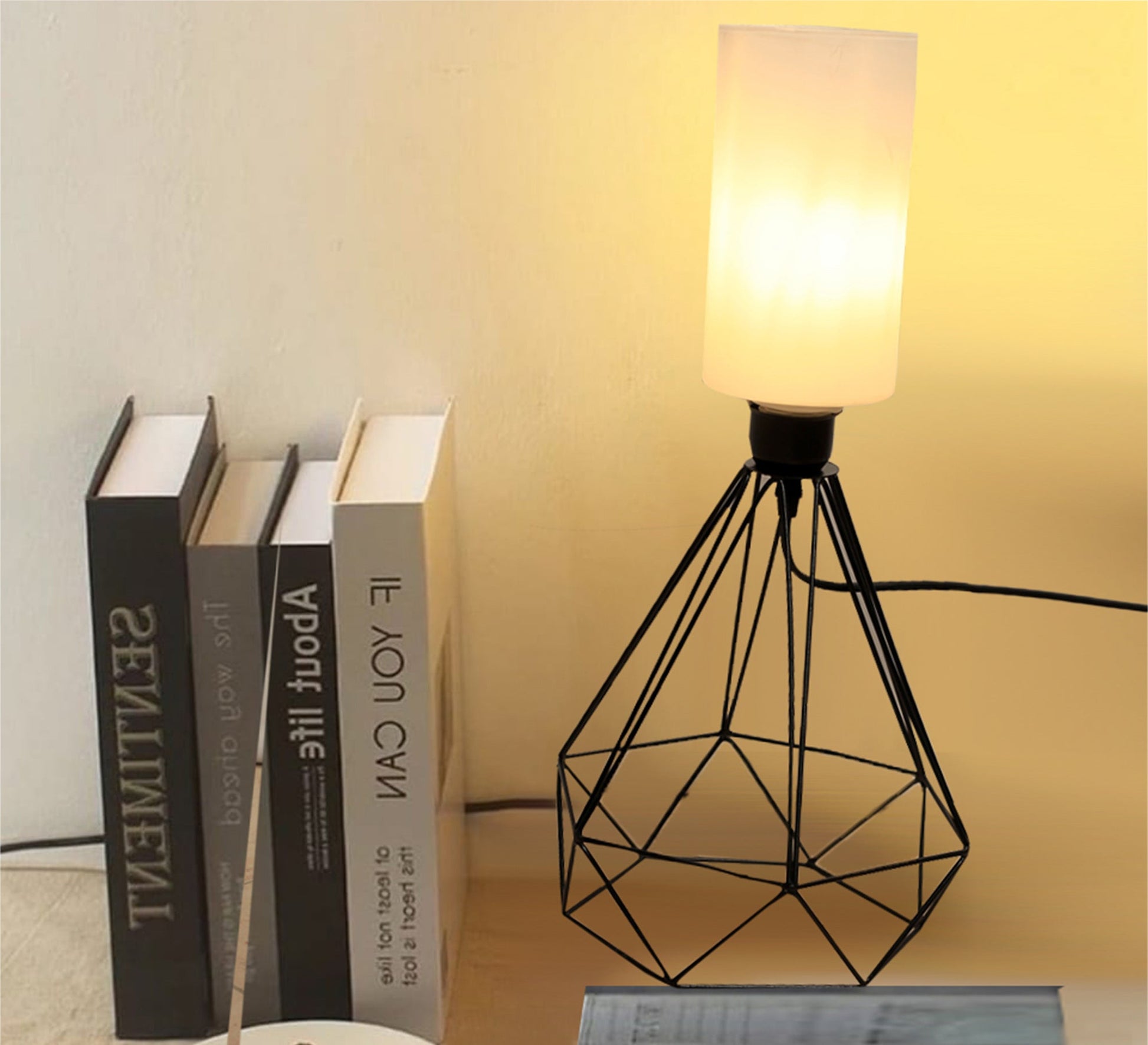 Lampshade with black conical cage base - Vitrine Furniture - Lighting