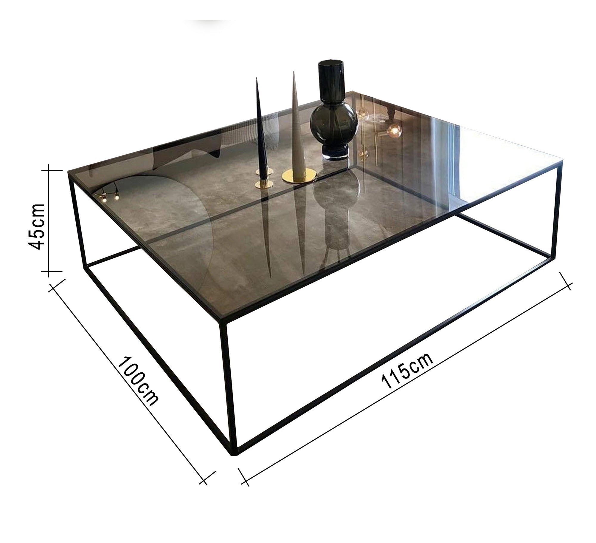 Large black table for the living room - Vitrine Furniture - Furniture