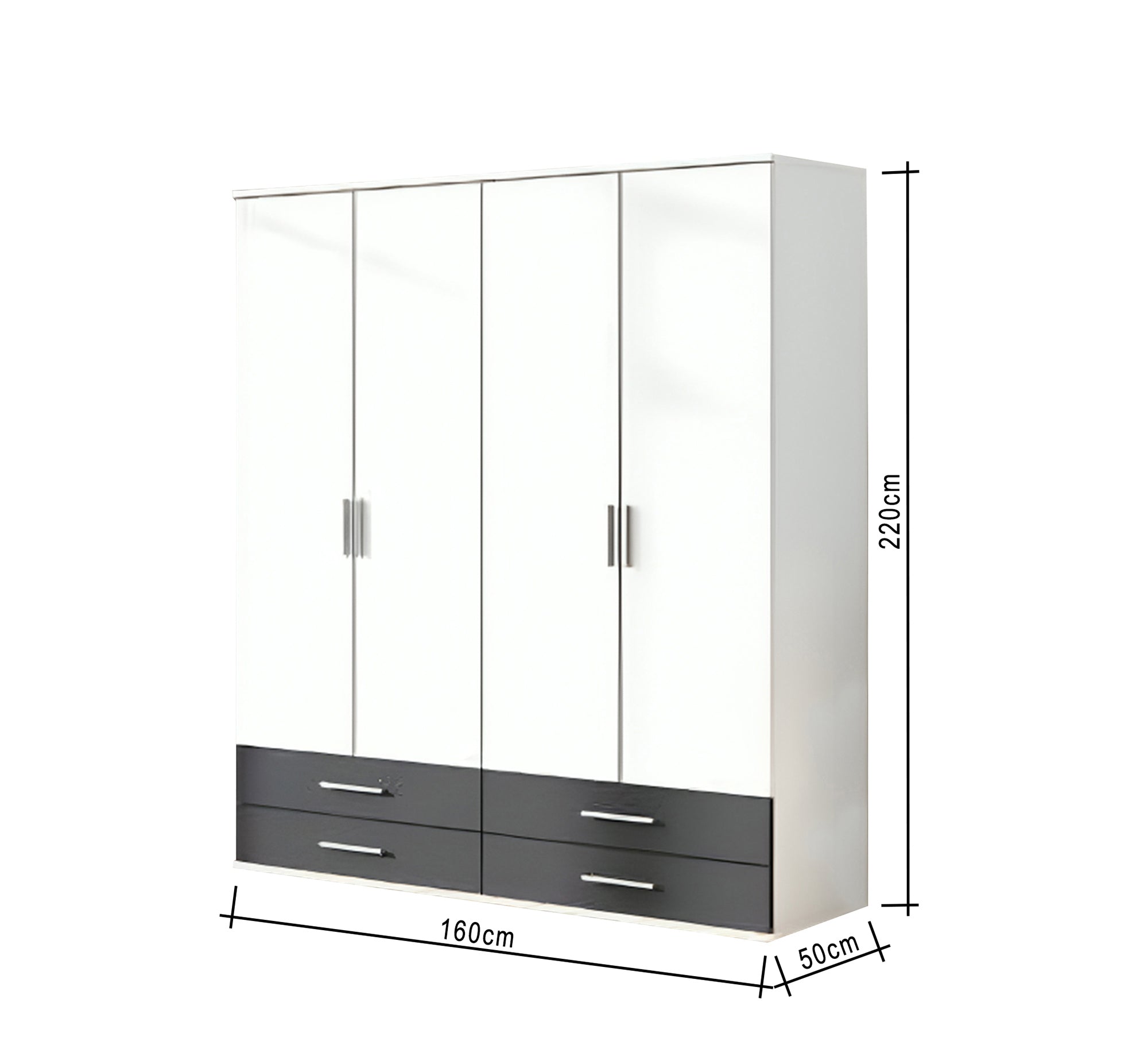 Large Black & White Wardrobes Modern Storage - Vitrine Furniture - Furniture