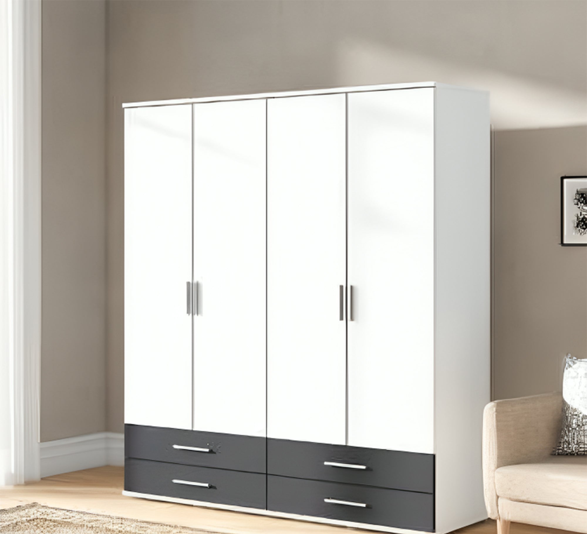Large Black & White Wardrobes Modern Storage - Vitrine Furniture - Furniture