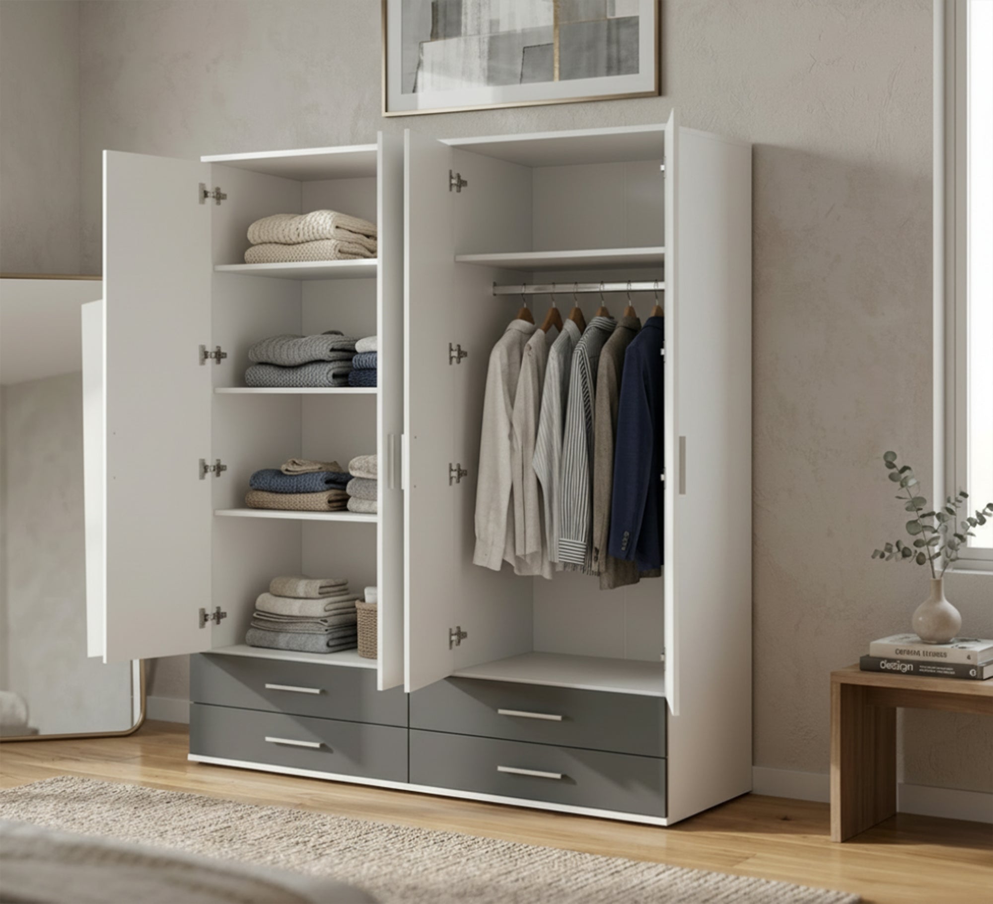 Large Black & White Wardrobes Modern Storage - Vitrine Furniture - Wardrobes
