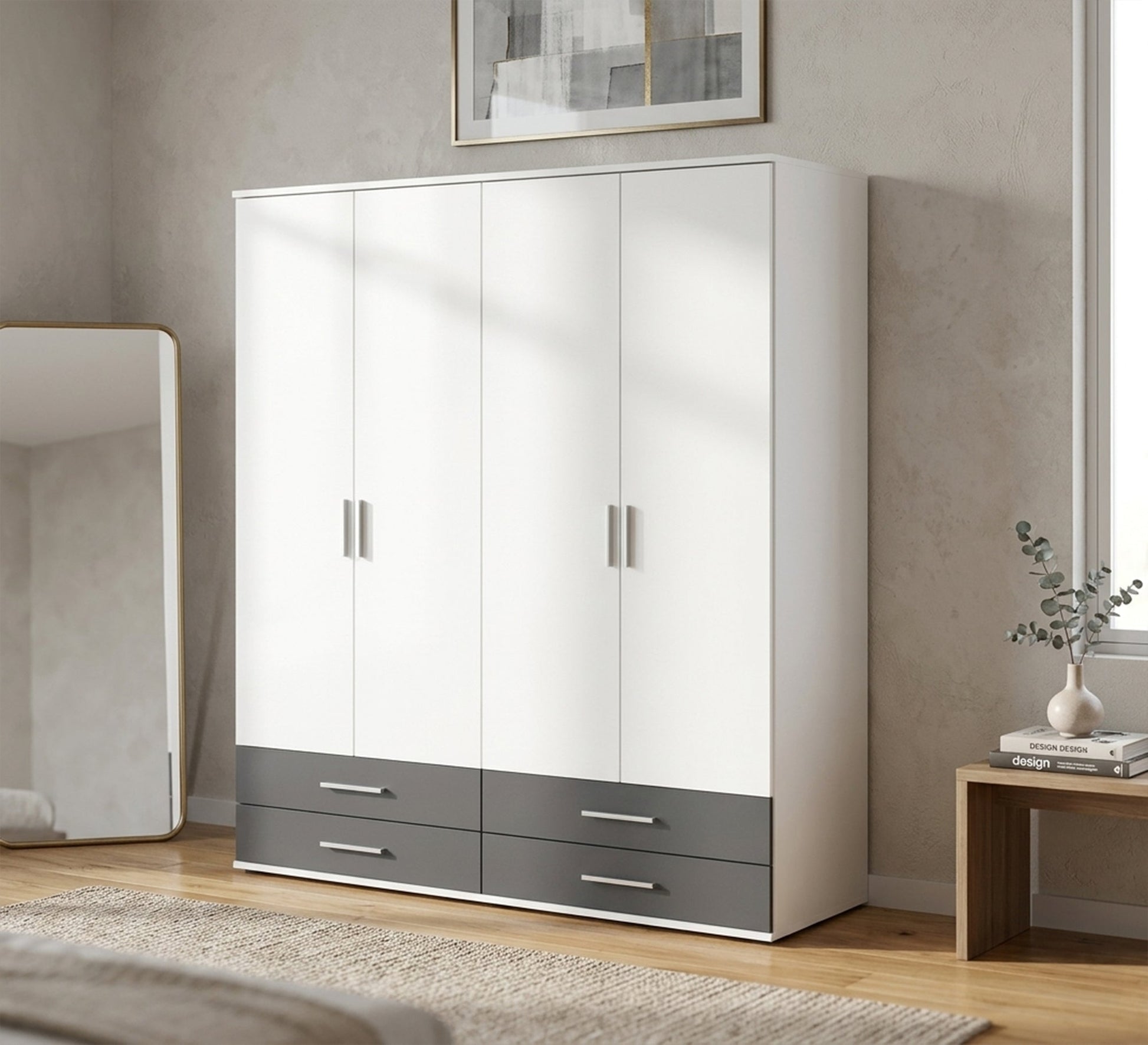 Large Black & White Wardrobes Modern Storage - Vitrine Furniture - Wardrobes