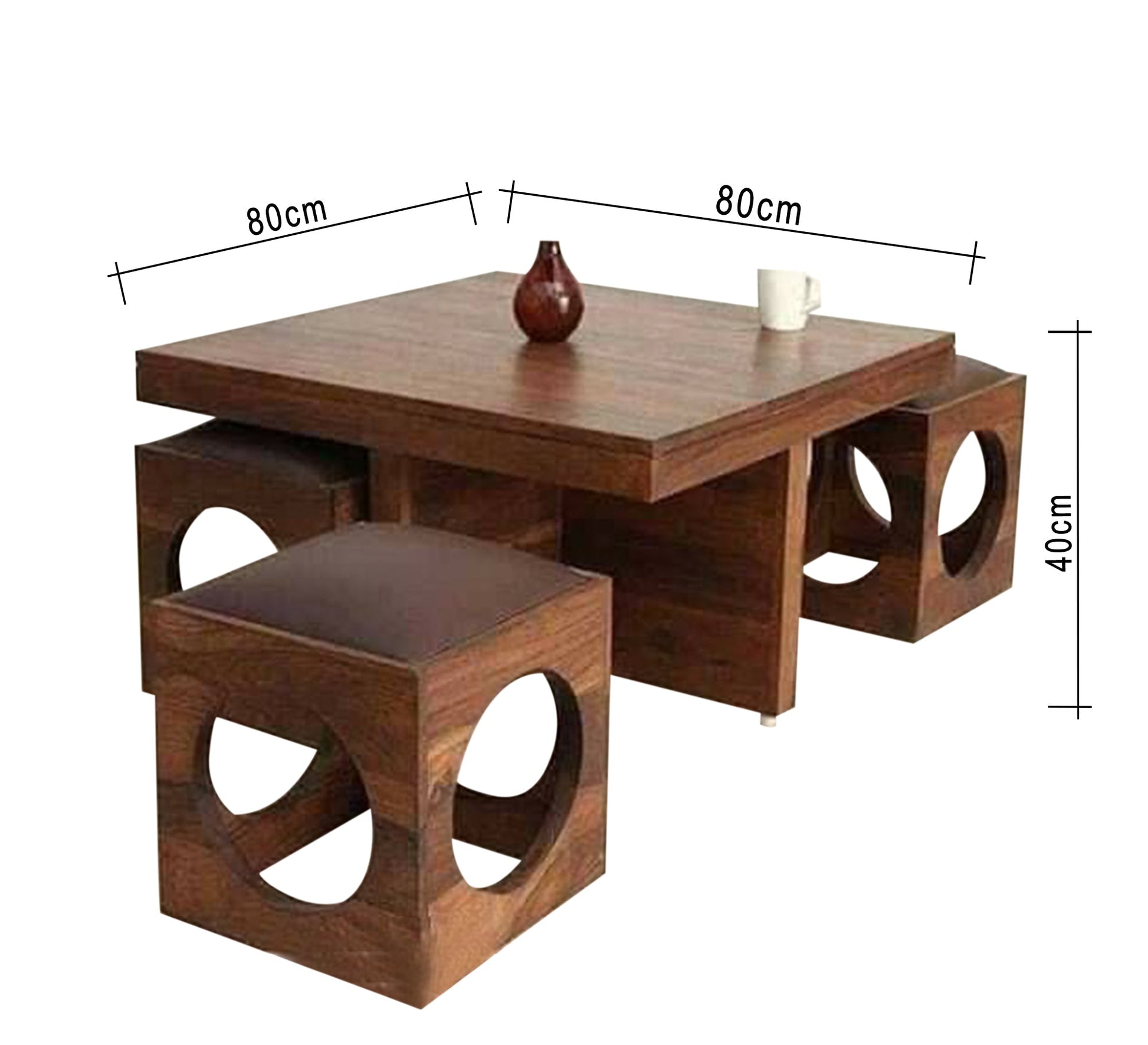 Large center table with four rolls - Vitrine Furniture - Furniture