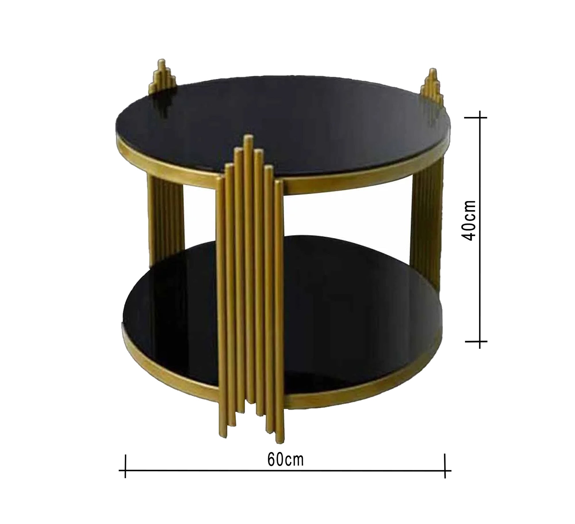 Large coffee table in black and gold - Vitrine Furniture - Furniture