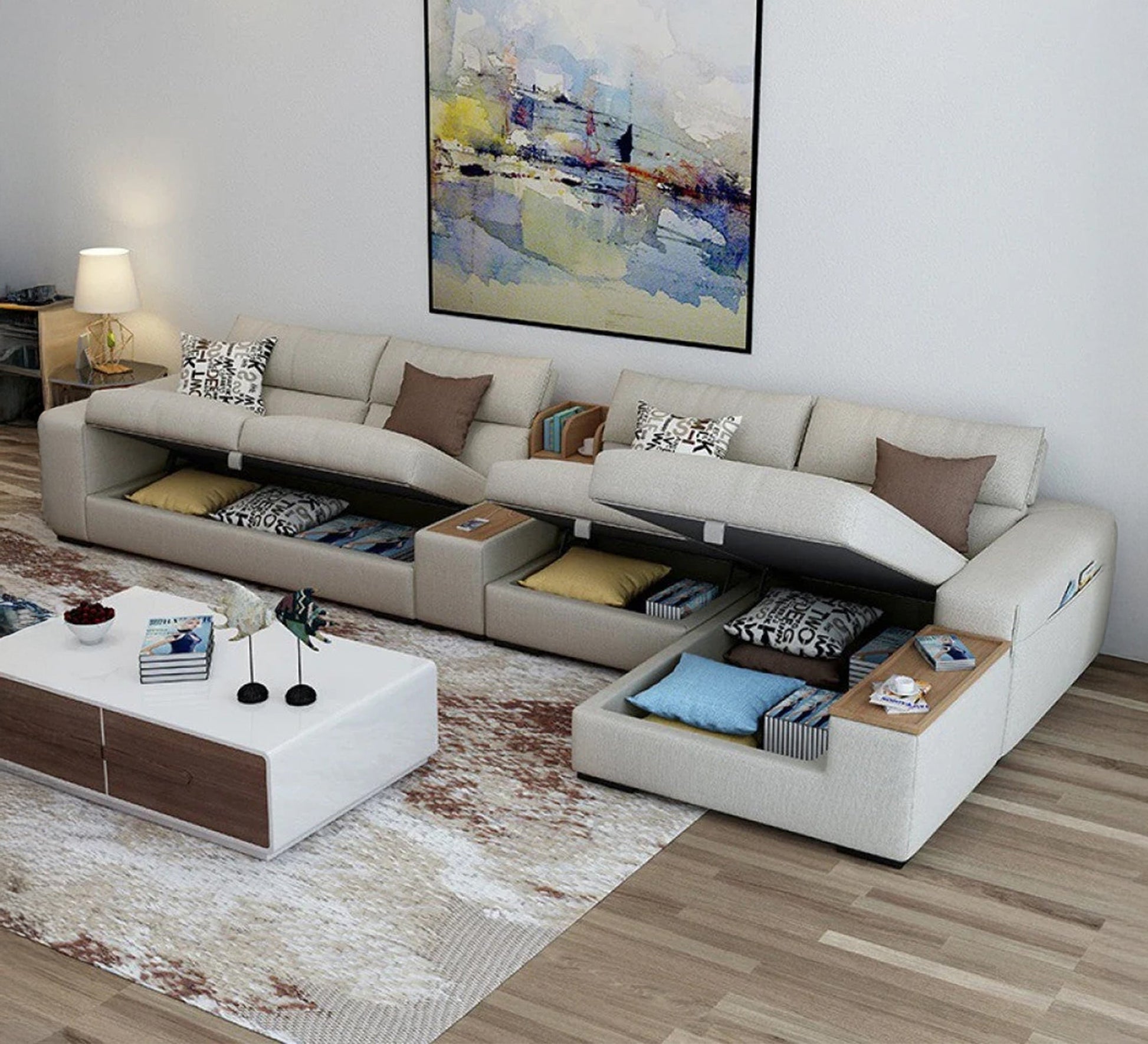 Large corner with multiple storage solutions - Vitrine Furniture - Furniture